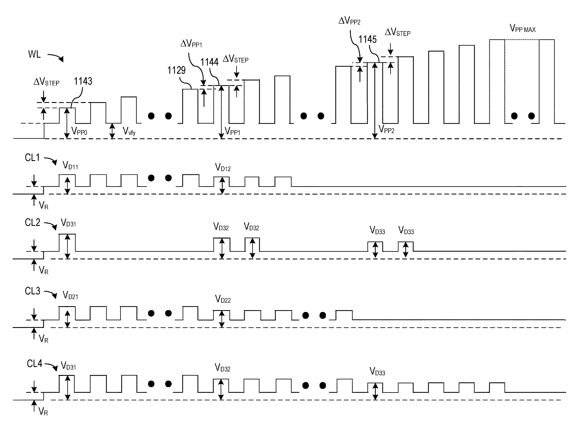 Patent drawing from US 10,535,407, Adaptive parallel writing to nonvolatile memory cells