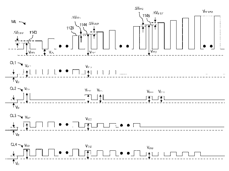 Patent drawing from US 10,535,407, Adaptive parallel writing to nonvolatile memory cells