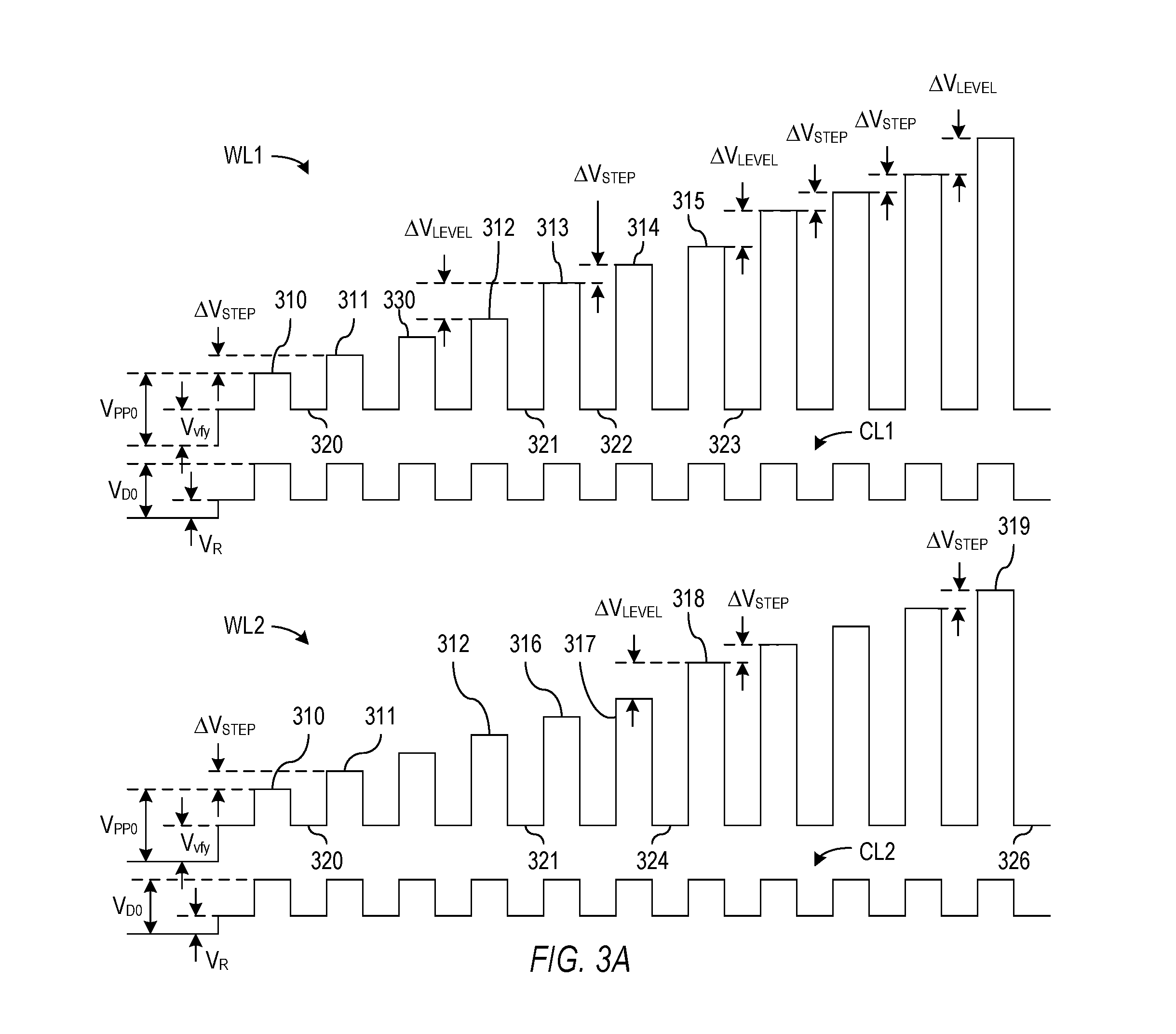 Patent drawing from US 10,535,407, Adaptive parallel writing to nonvolatile memory cells