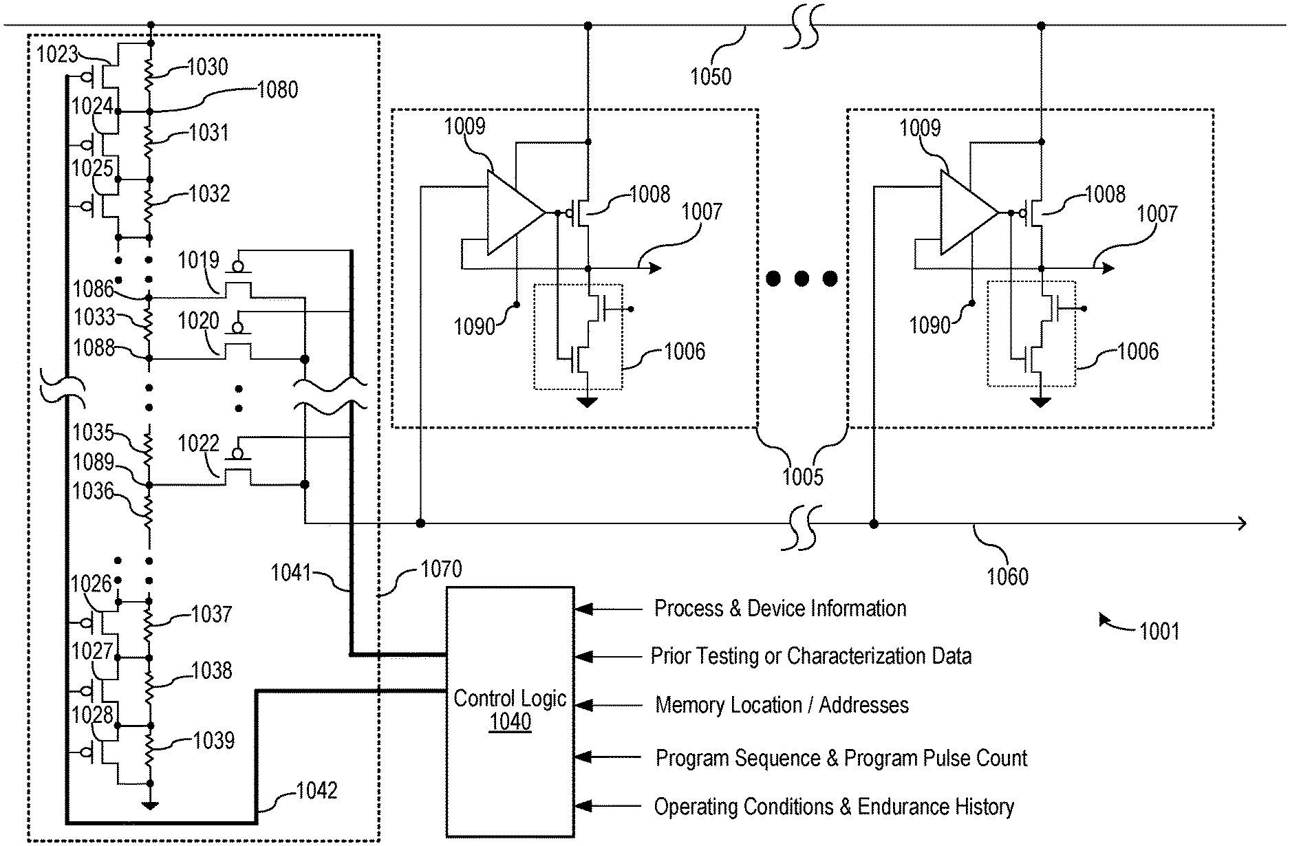 Patent drawing from US 10,978,159, Programming nonvolatile memory cells through a series of predetermined threshold voltages