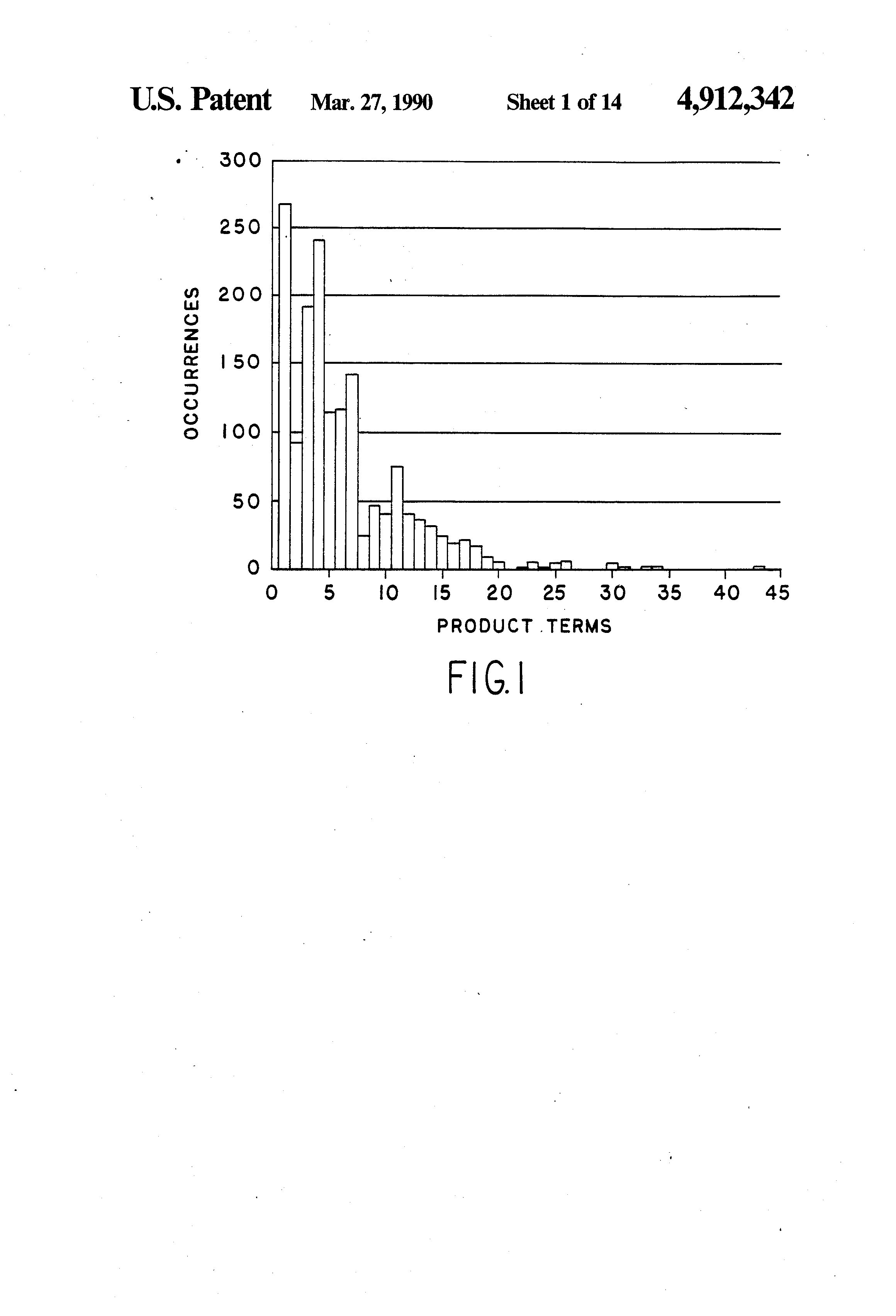 Patent drawing from US 4,912,342, Programmable logic device with array blocks with programmable clocking
