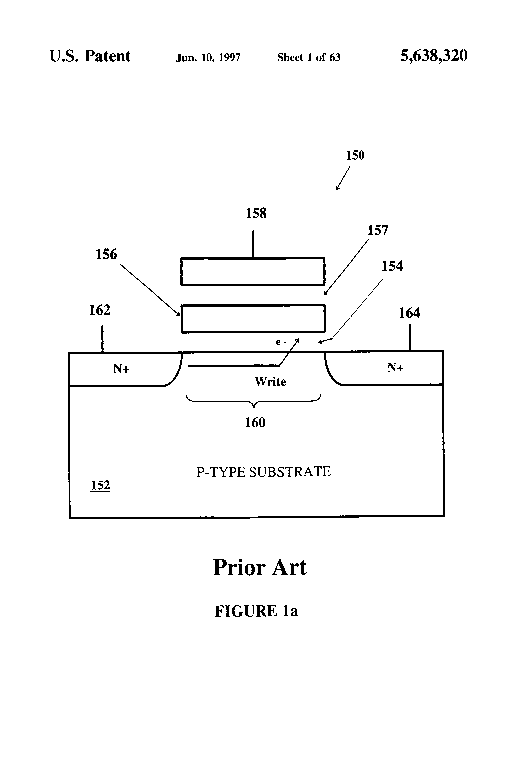 Patent drawing from US 5,638,320, High resolution analog storage EPROM and flash EPROM