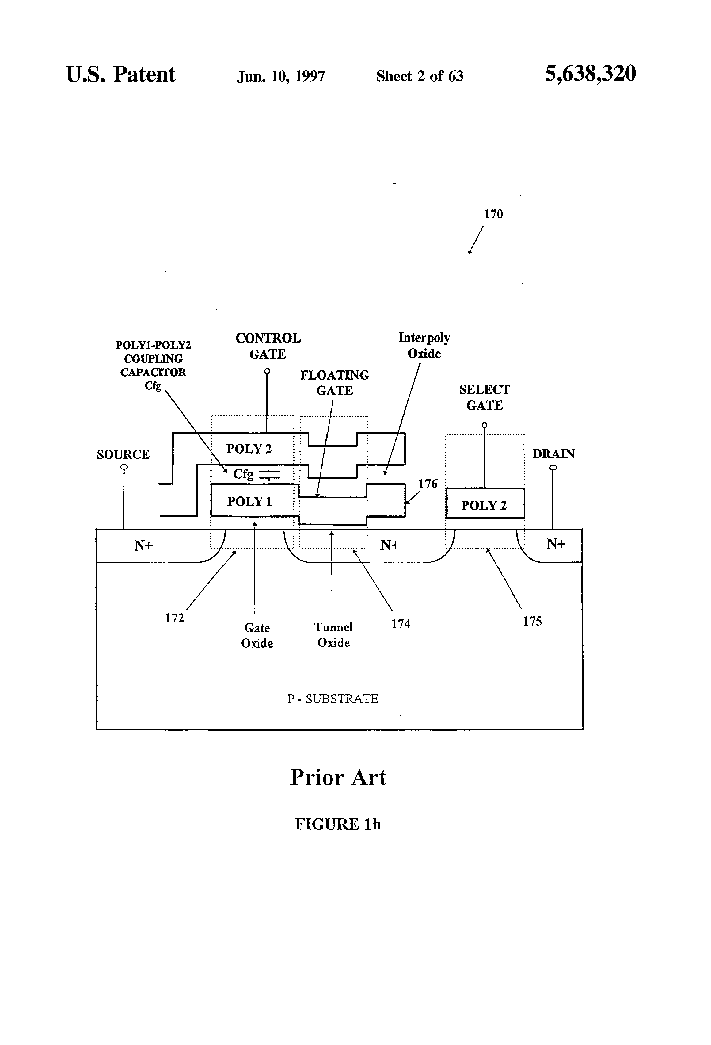 Patent drawing from US 5,638,320, High resolution analog storage EPROM and flash EPROM