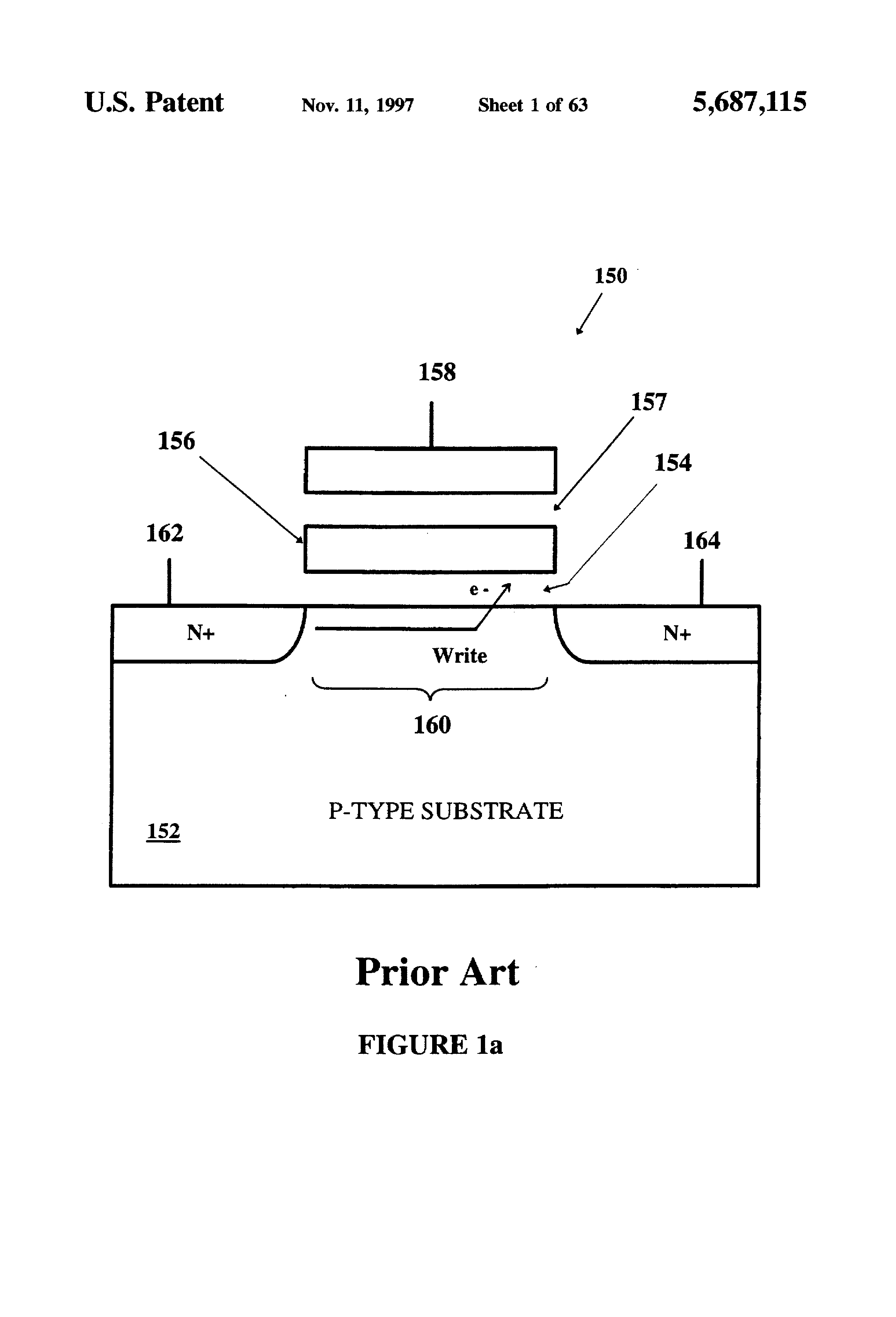 Patent drawing from US 5,687,115, Write circuits for analog memory