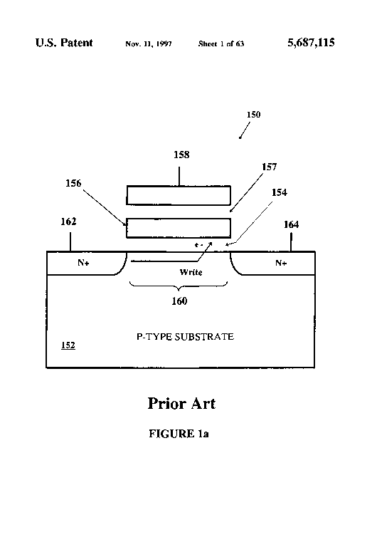 Patent drawing from US 5,687,115, Write circuits for analog memory