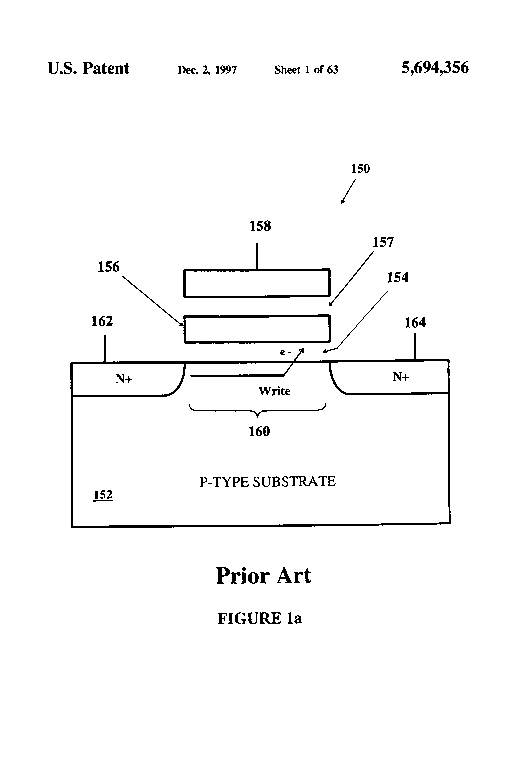 Patent drawing from US 5,694,356, High resolution analog storage EPROM and flash EPROM