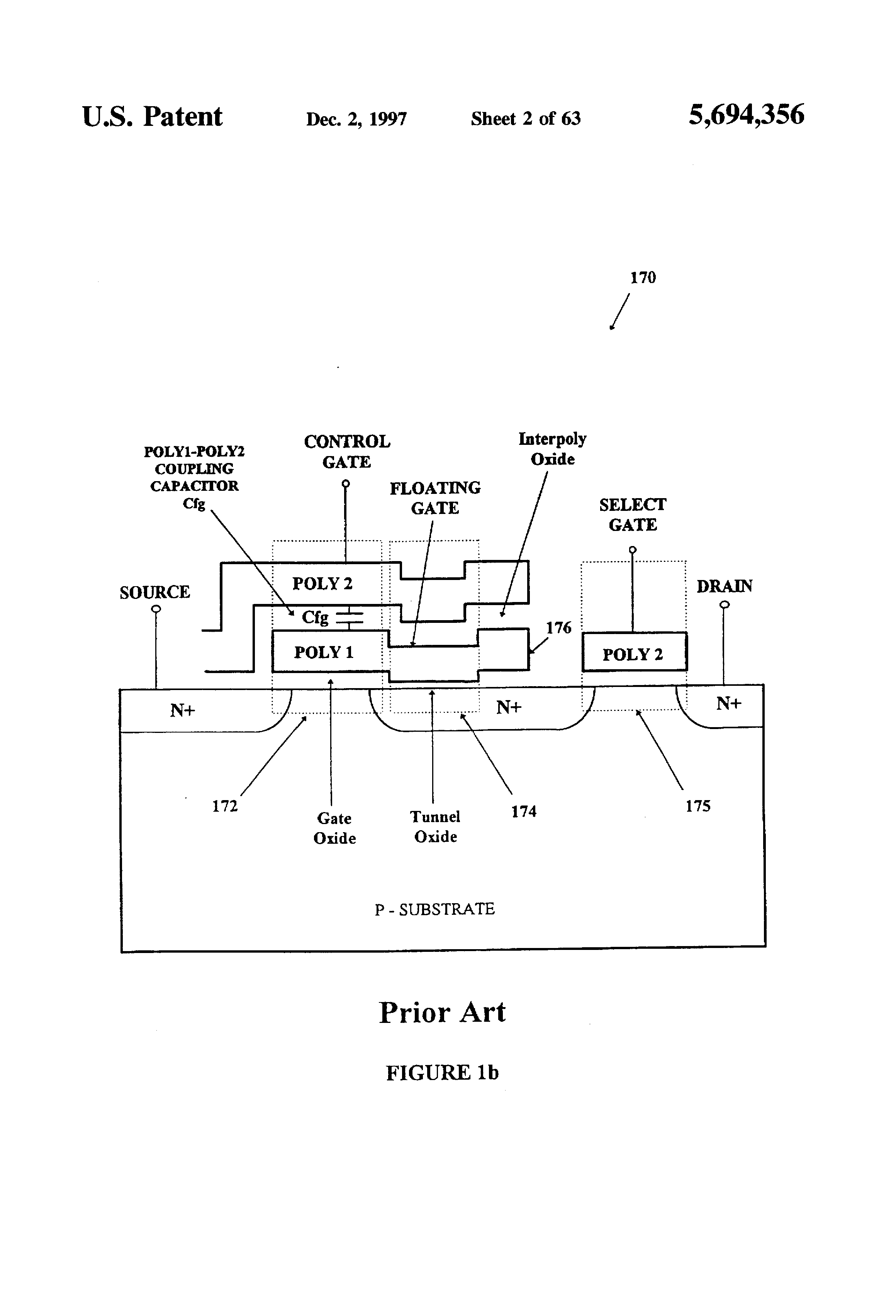 Patent drawing from US 5,694,356, High resolution analog storage EPROM and flash EPROM