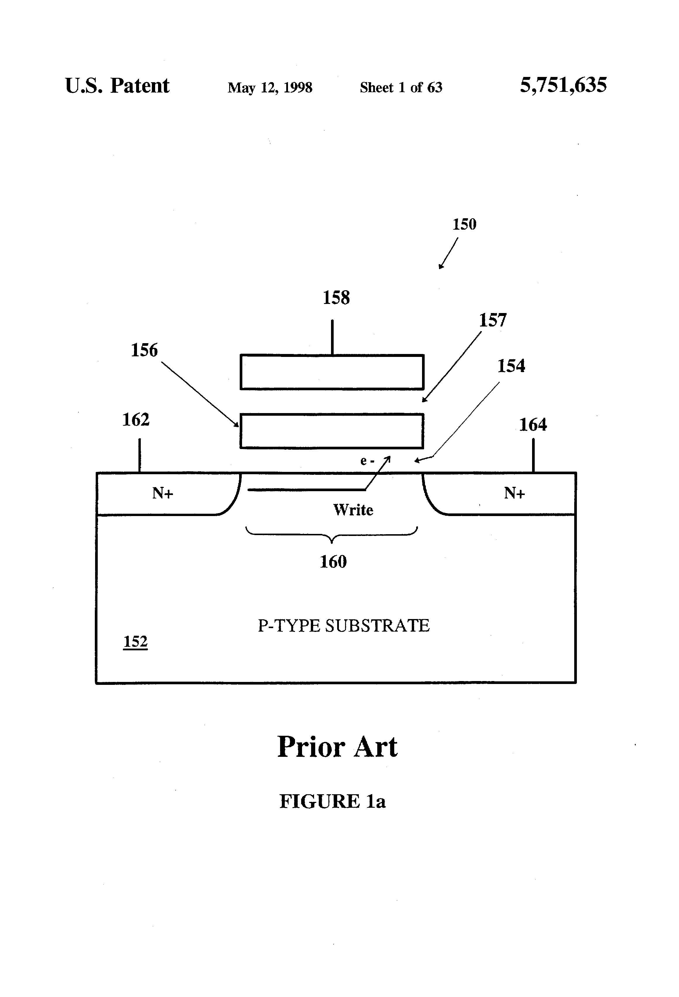 Patent drawing from US 5,751,635, Read circuits for analog memory cells
