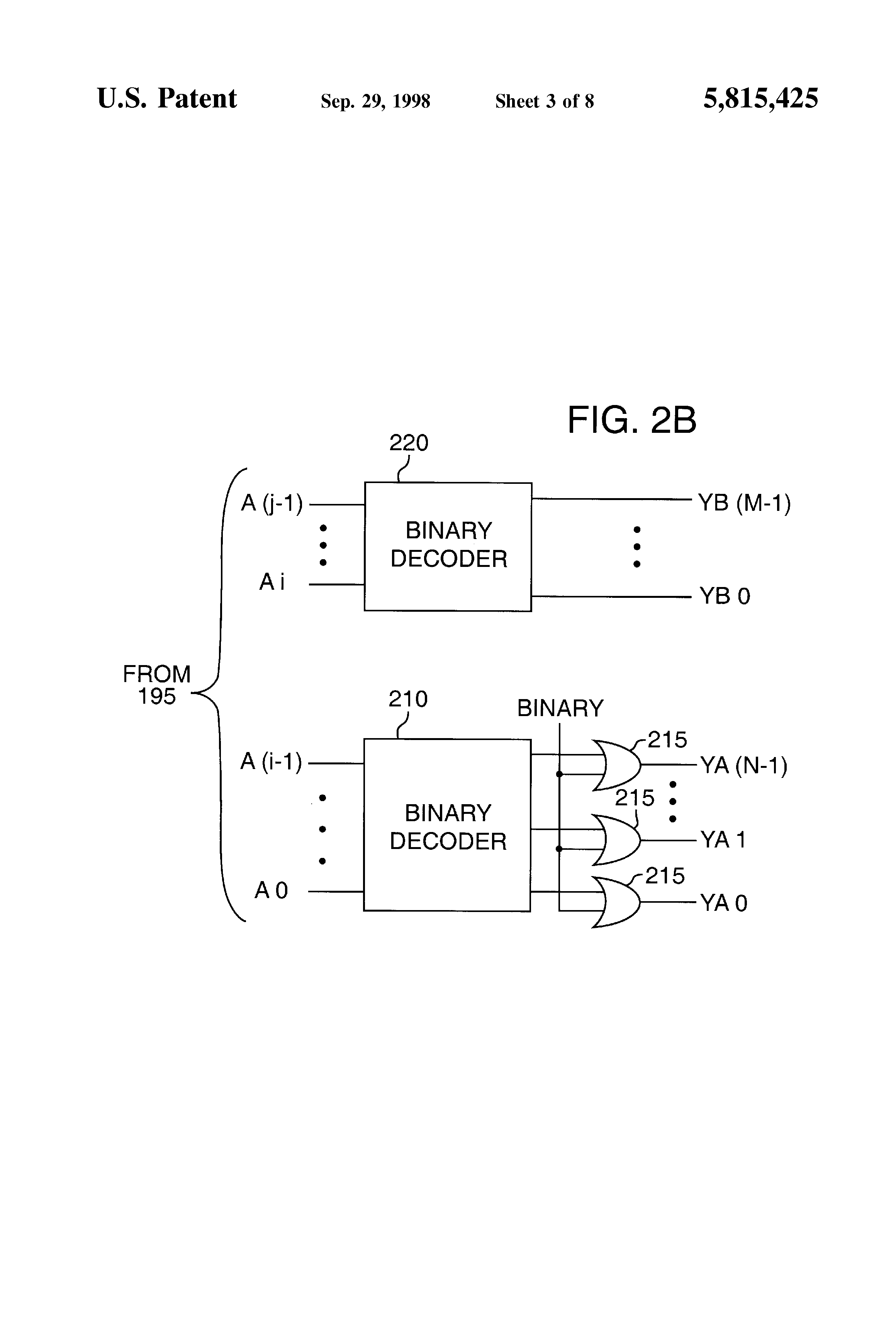 Patent drawing from US 5,815,425, Combined digital write and analog rewrite process for non-volatile memory