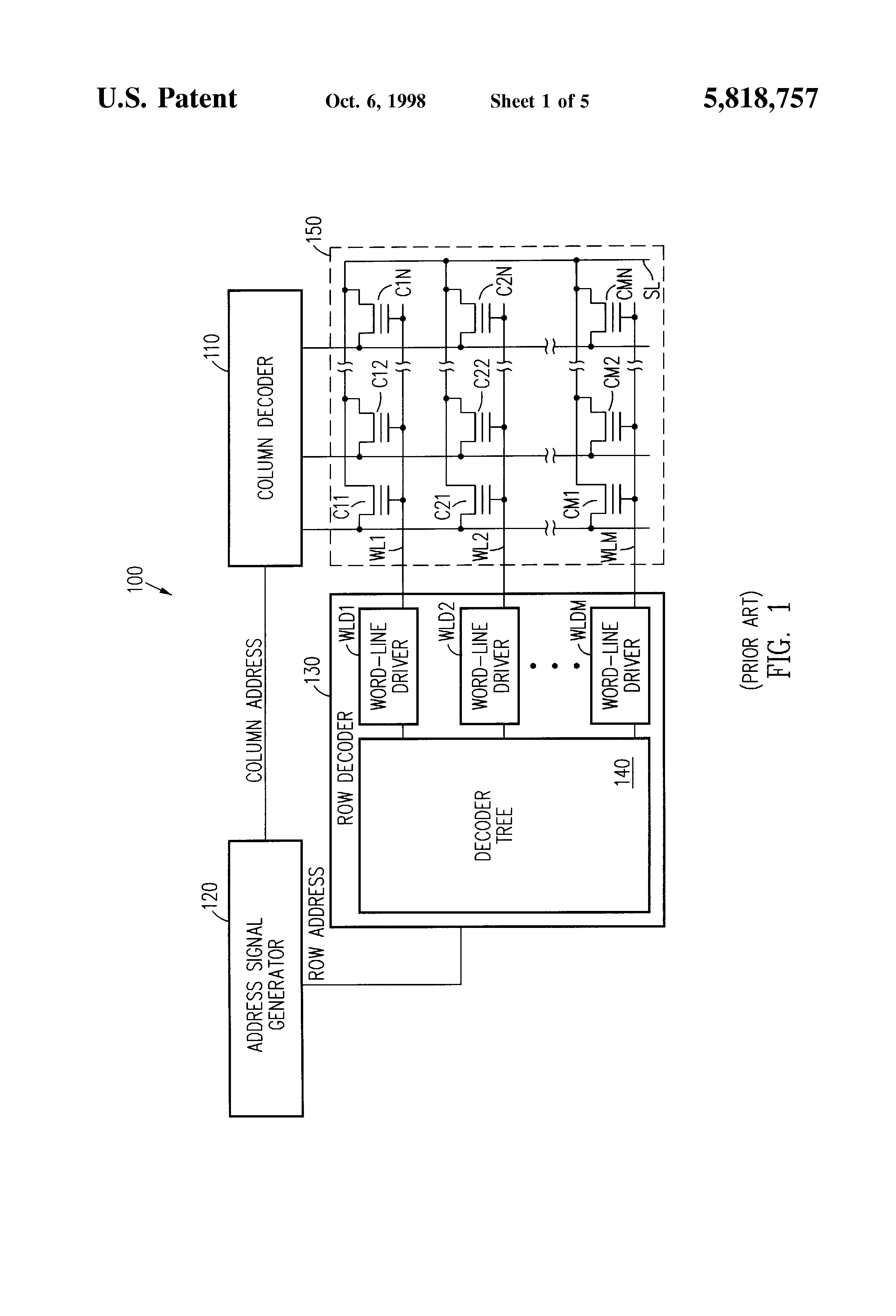 Patent drawing from US 5,818,757, Analog and multi-level memory with reduced program disturb