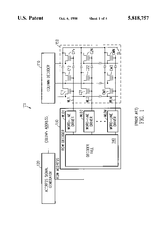 Patent drawing from US 5,818,757, Analog and multi-level memory with reduced program disturb