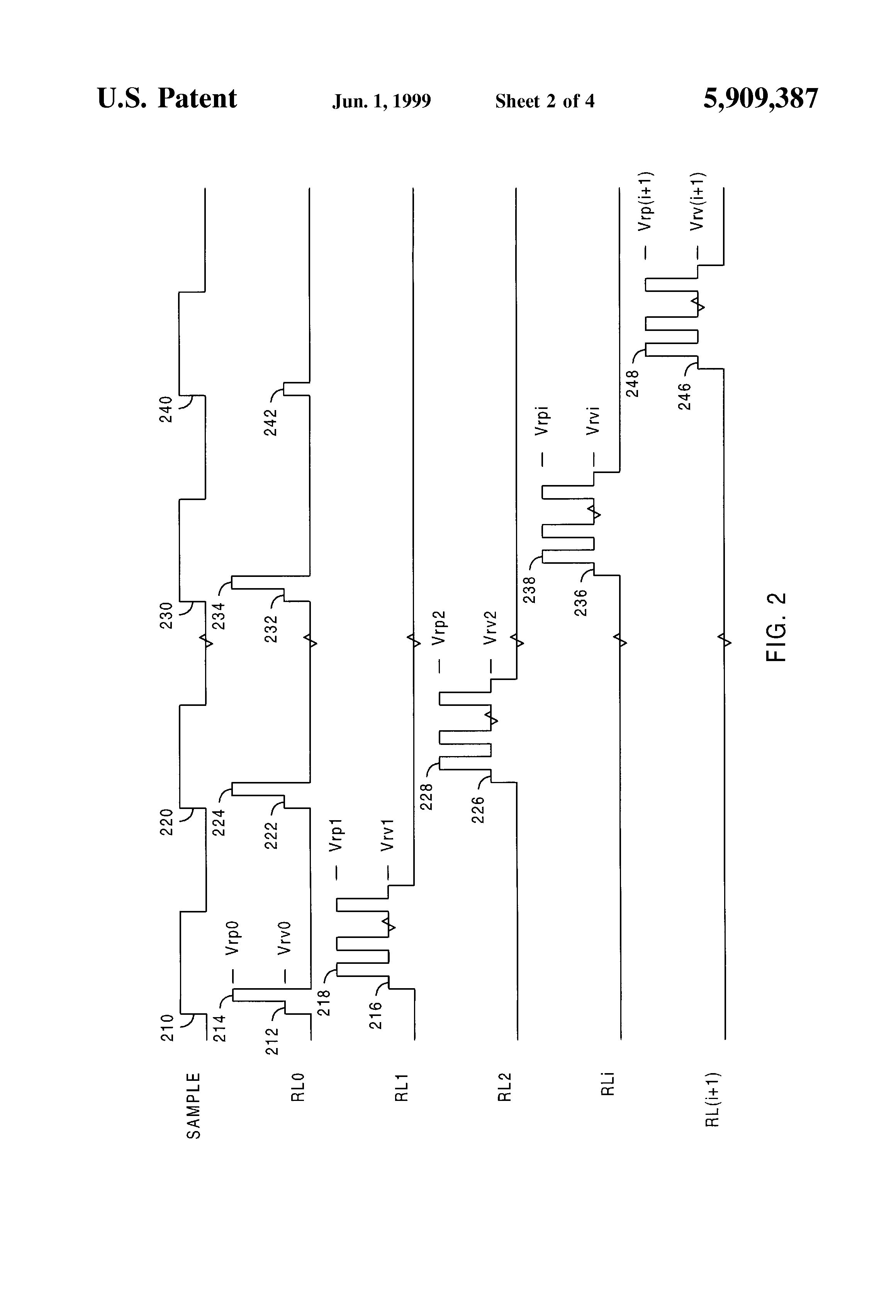 Patent drawing from US 5,909,387, Memory architecture for recording of multiple messages
