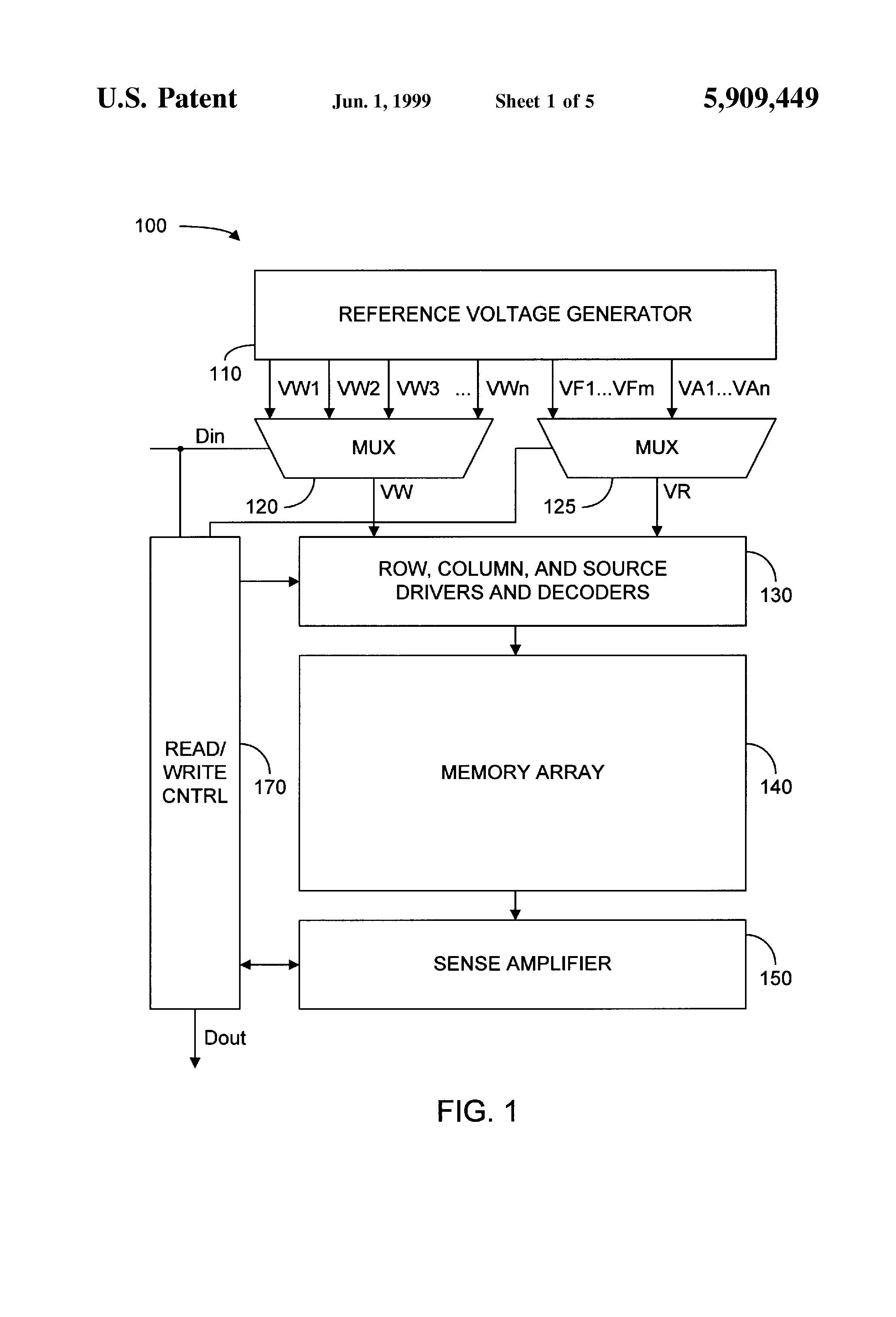 Patent drawing from US 5,909,449, Multi-bit-per-cell non-volatile memory with error detection and correction