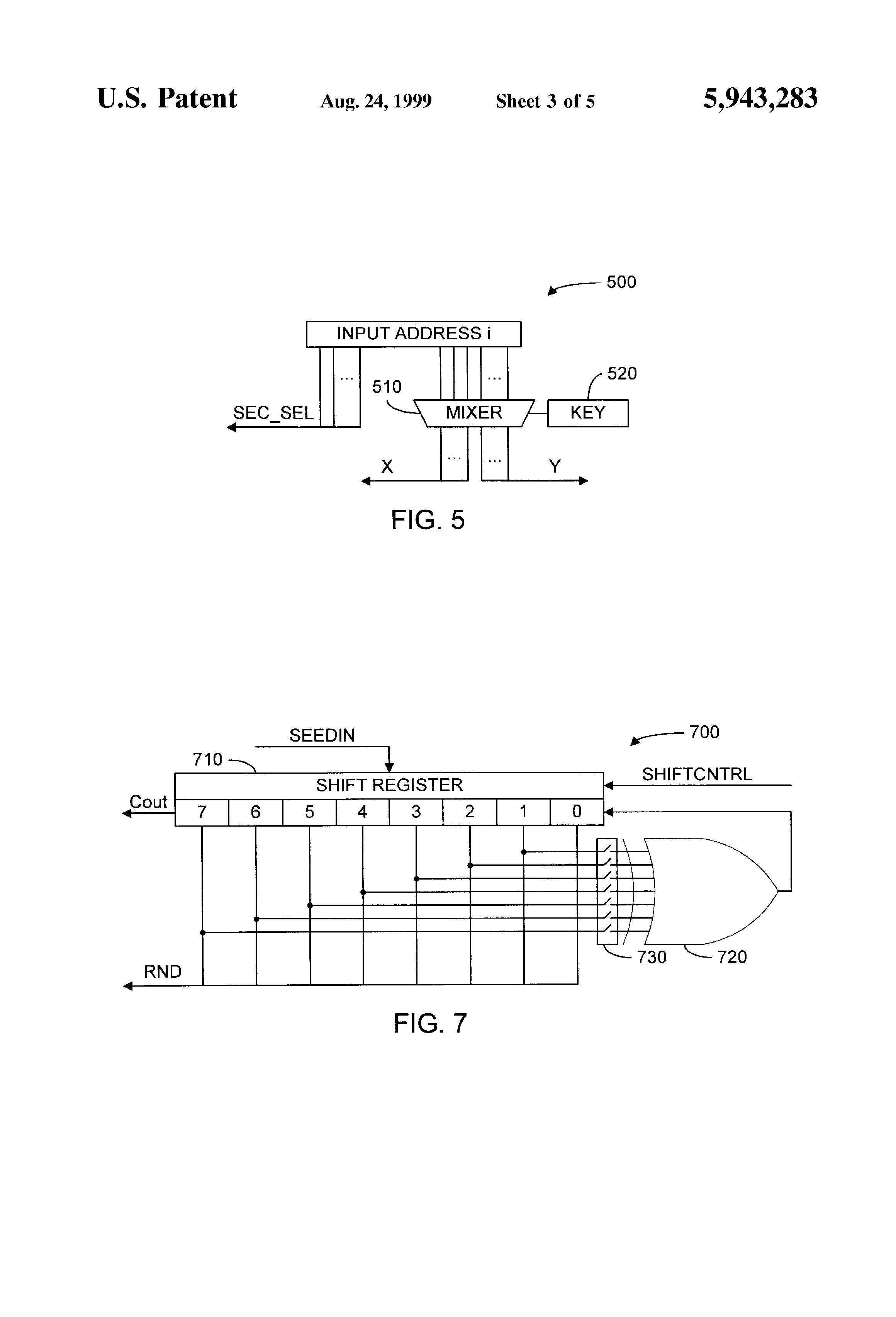 Patent drawing from US 5,943,283, Address scrambling in a semiconductor memory