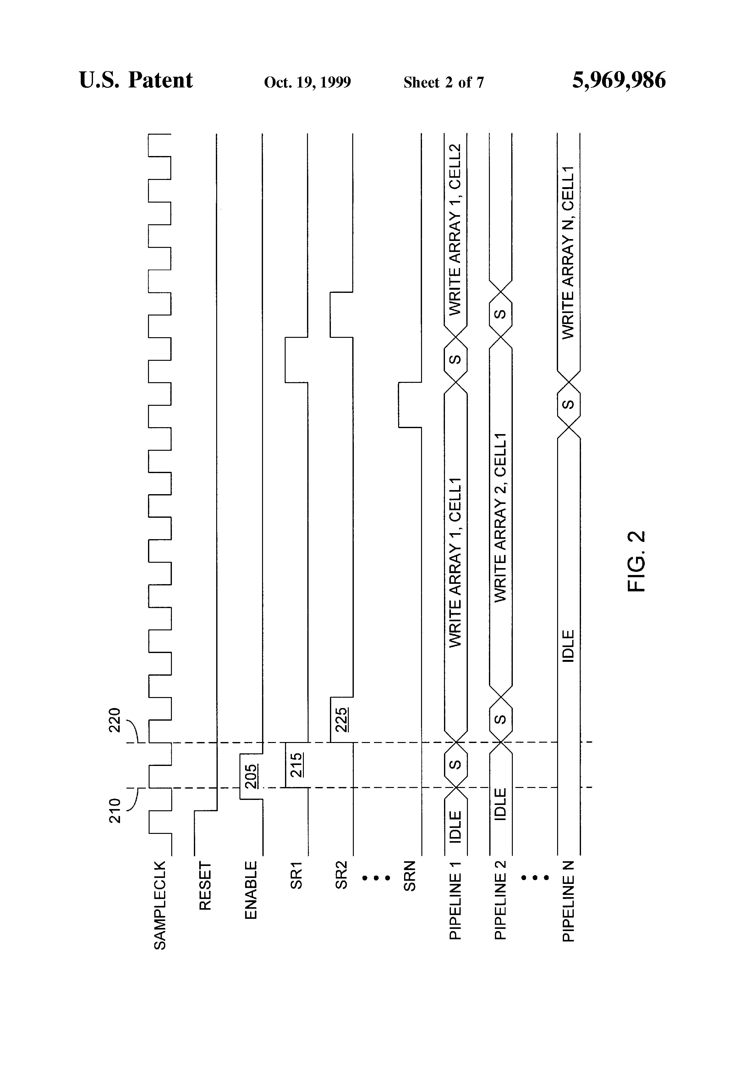 Patent drawing from US 5,969,986, High-bandwidth read and write architectures for non-volatile memories