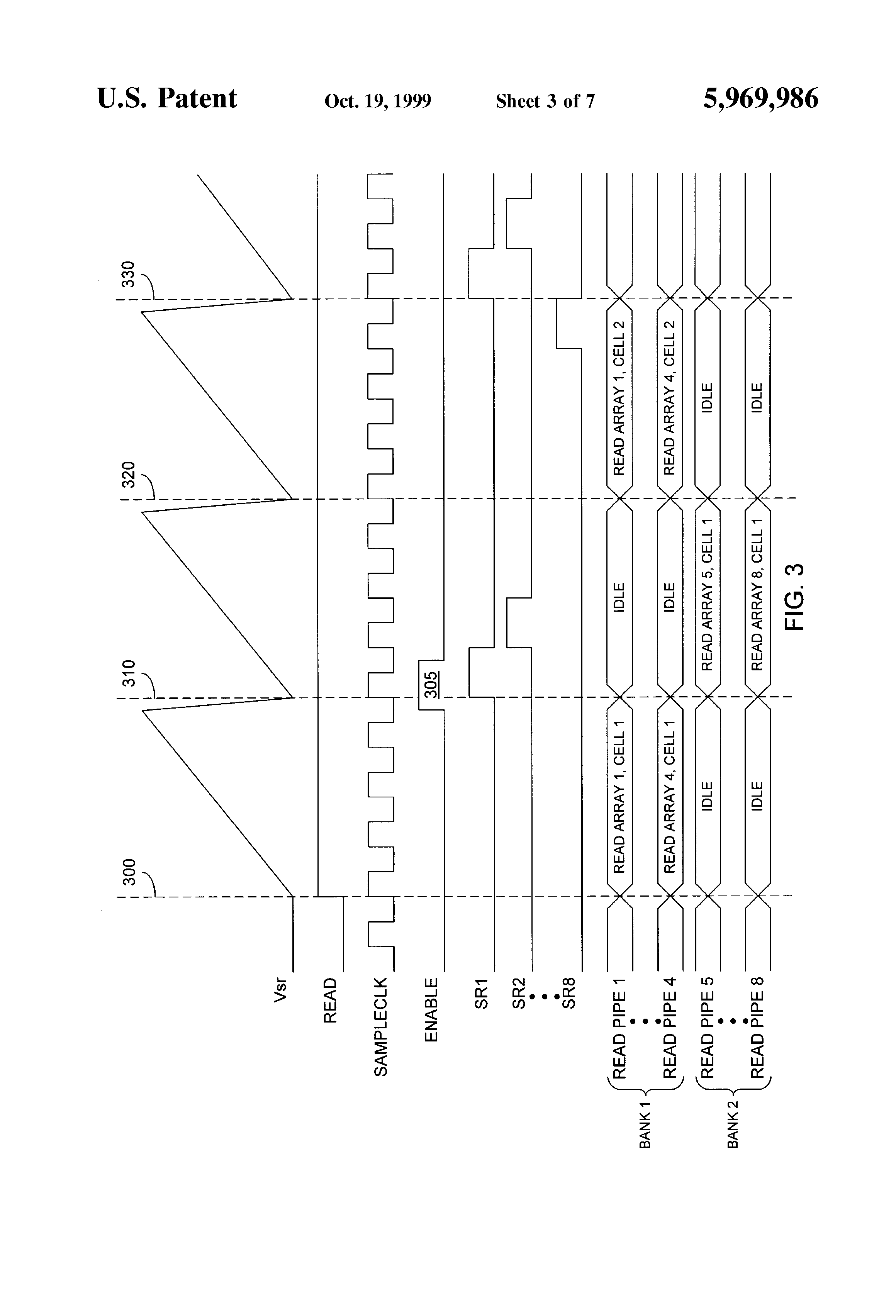 Patent drawing from US 5,969,986, High-bandwidth read and write architectures for non-volatile memories