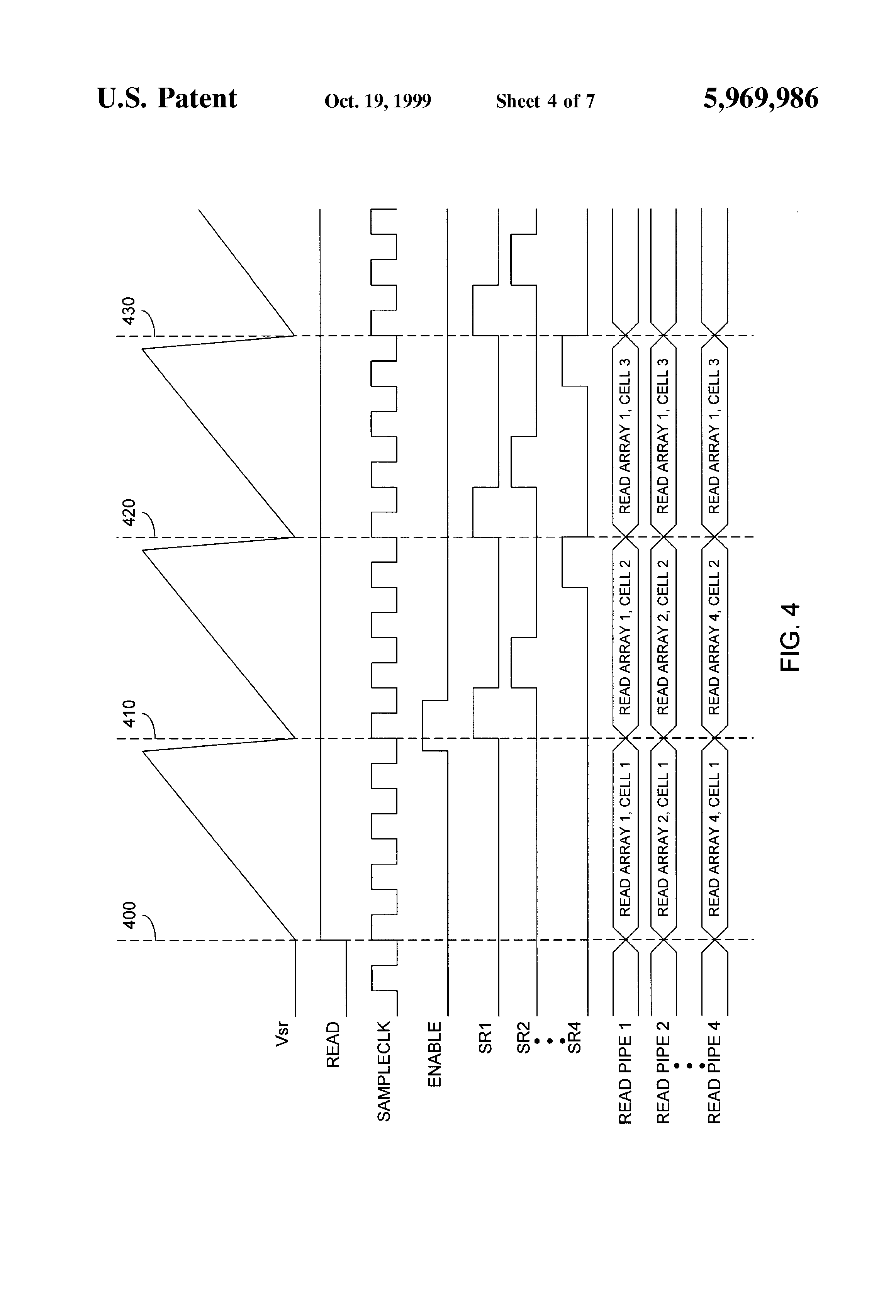 Patent drawing from US 5,969,986, High-bandwidth read and write architectures for non-volatile memories