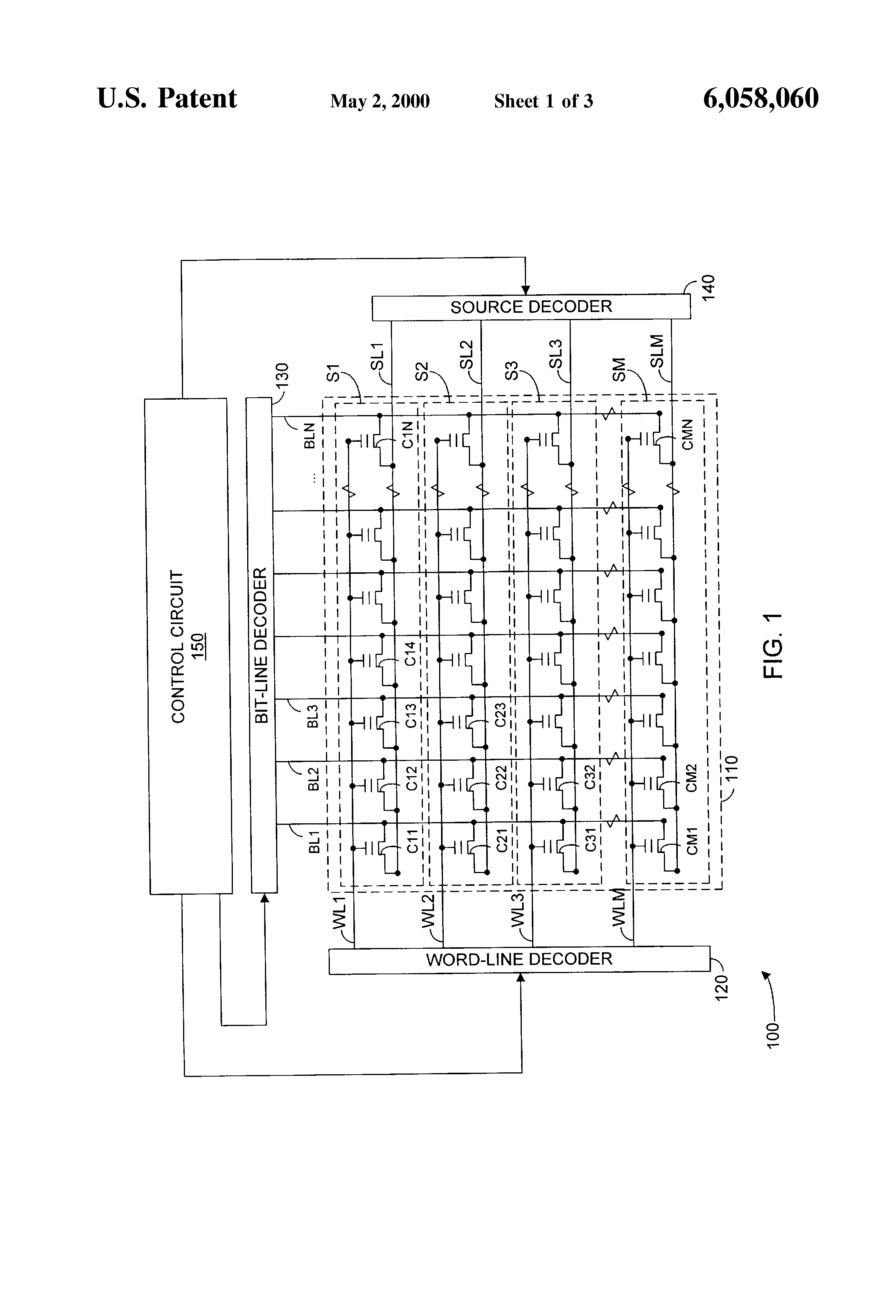 Patent drawing from US 6,058,060, Multi-bit-per-cell and analog/multi-level non-volatile memories with improved resolution and signal-to-noise ratio