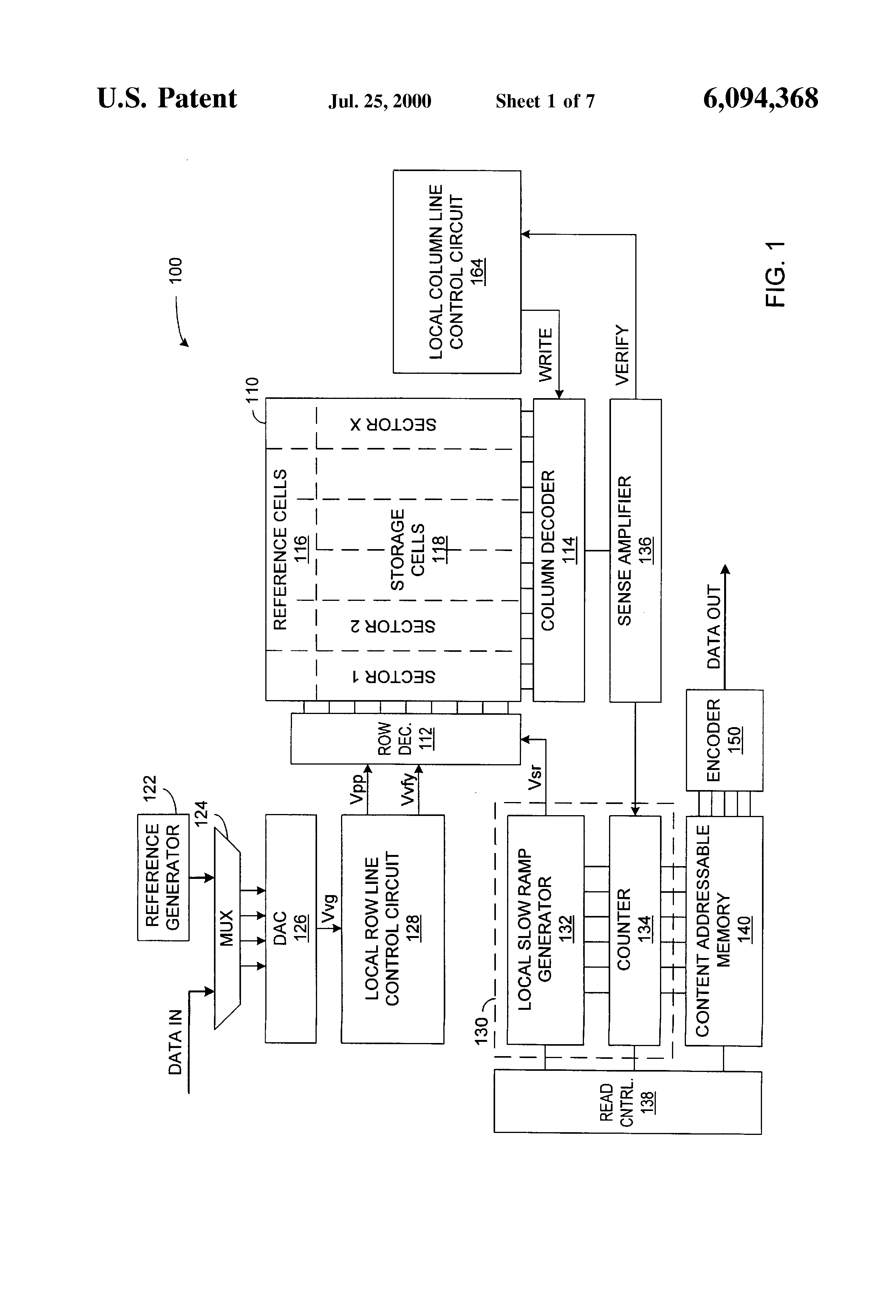 Patent drawing from US 6,094,368, Auto-tracking write and read processes for multi-bit-per-cell non-volatile memories