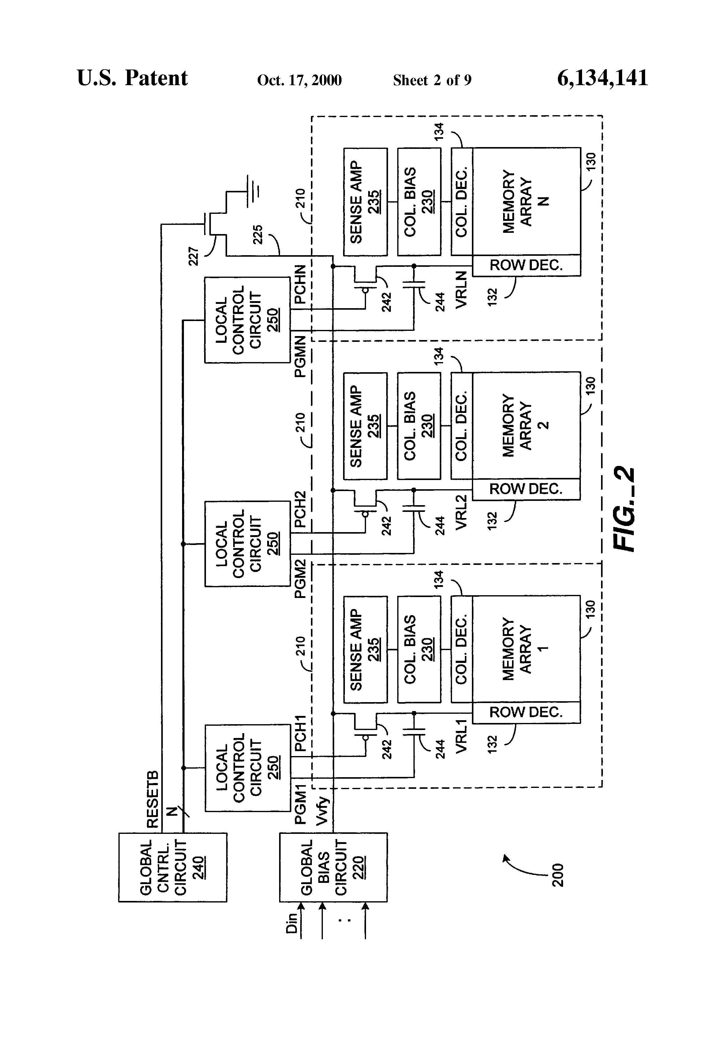 Patent drawing from US 6,134,141, Dynamic write process for high bandwidth multi-bit-per-cell and analog/multi-level non-volatile memories