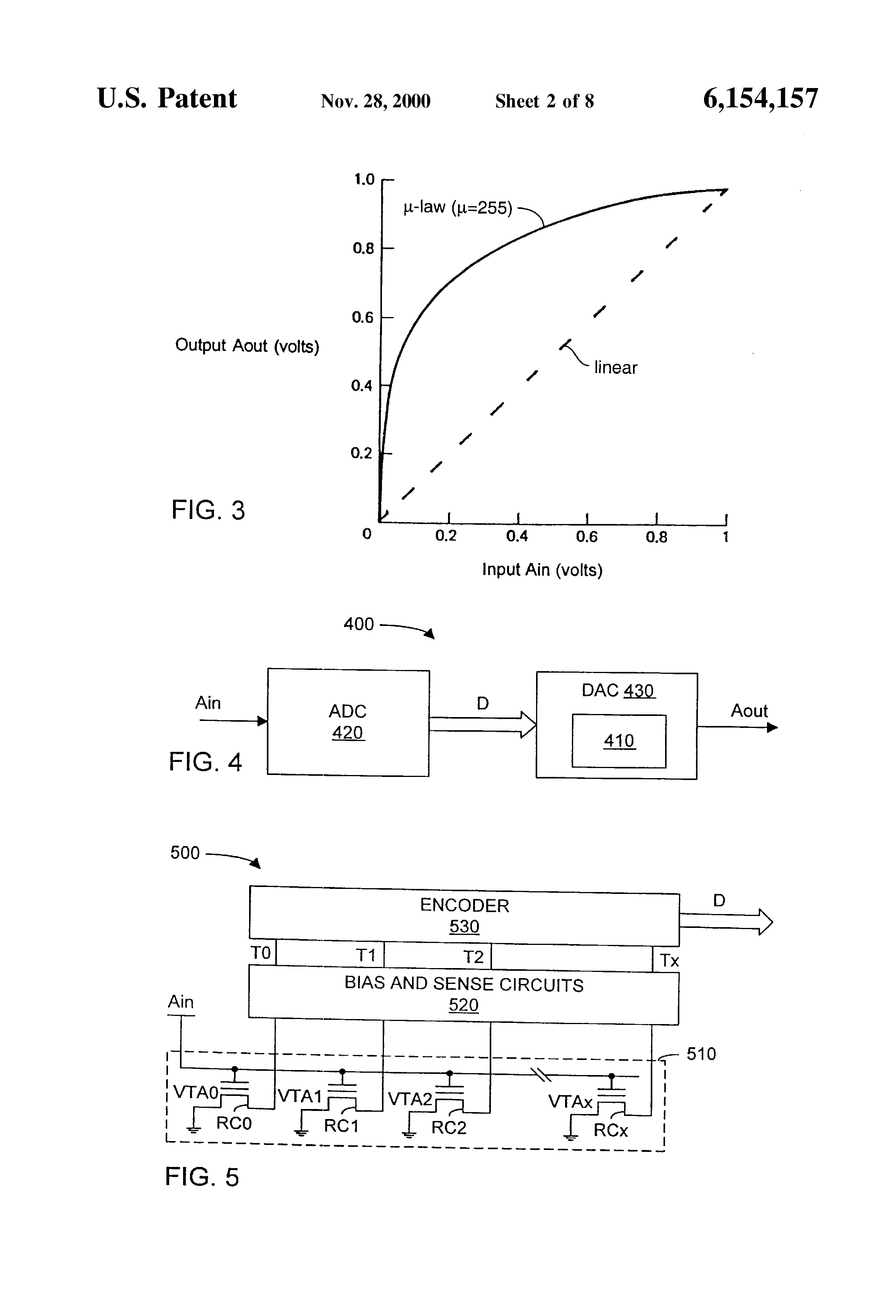 Patent drawing from US 6,154,157, Non-linear mapping of threshold voltages for analog/multi-level memory