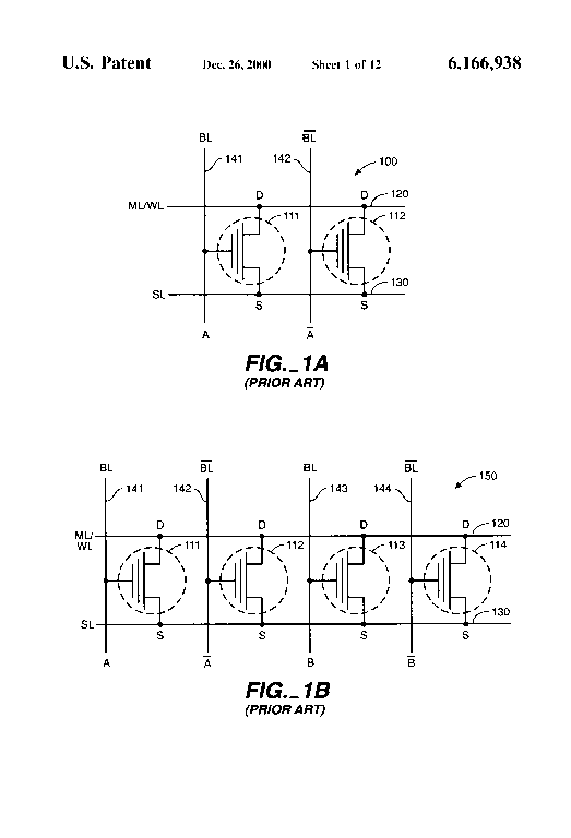 Patent drawing from US 6,166,938, Data encoding for content addressable memories