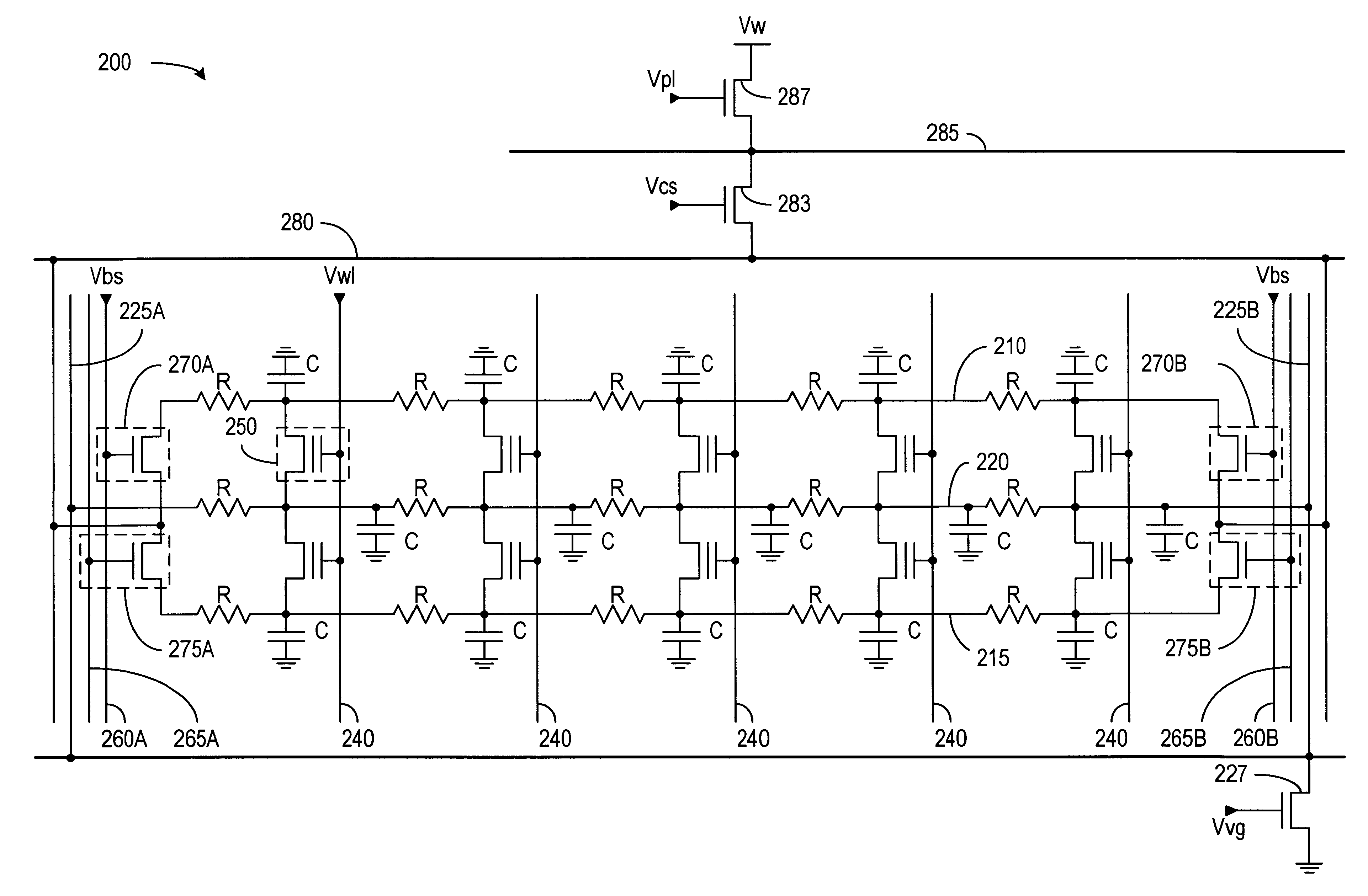 Patent drawing from US 6,480,422, Contactless flash memory with shared buried diffusion bit line architecture