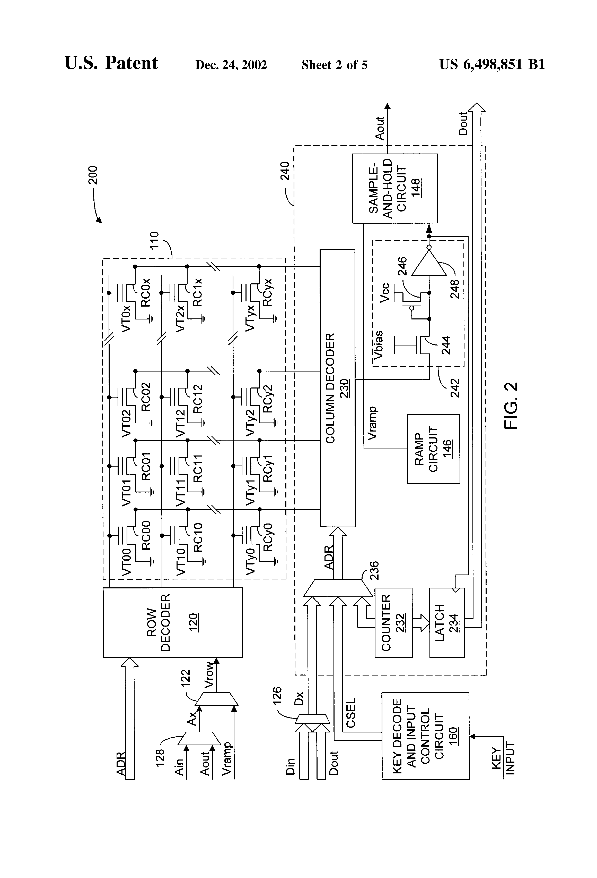 Patent drawing from US 6,498,851, Data encryption and signal scrambling using programmable data conversion arrays