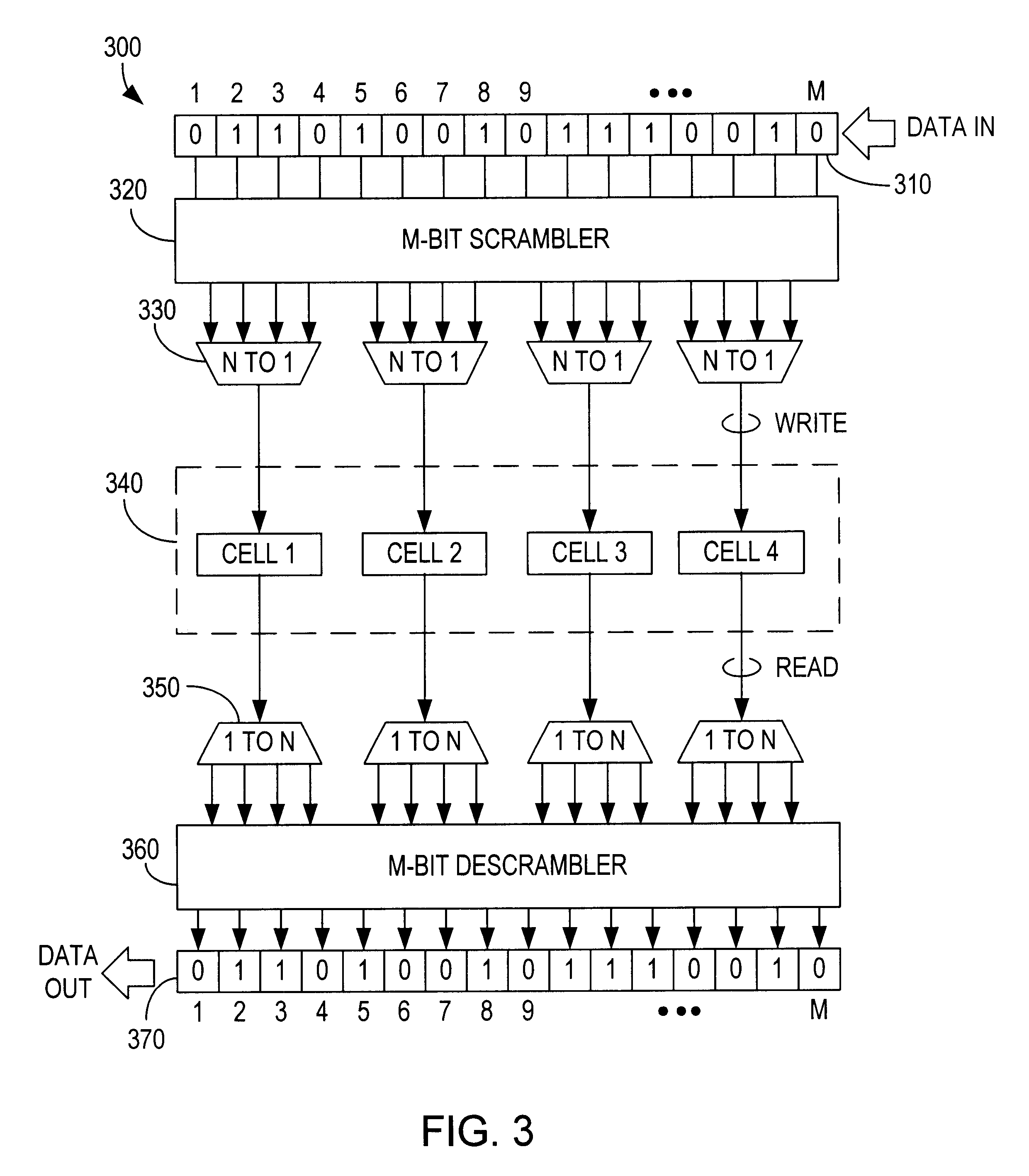 Patent drawing from US 6,532,556, Data management for multi-bit-per-cell memories