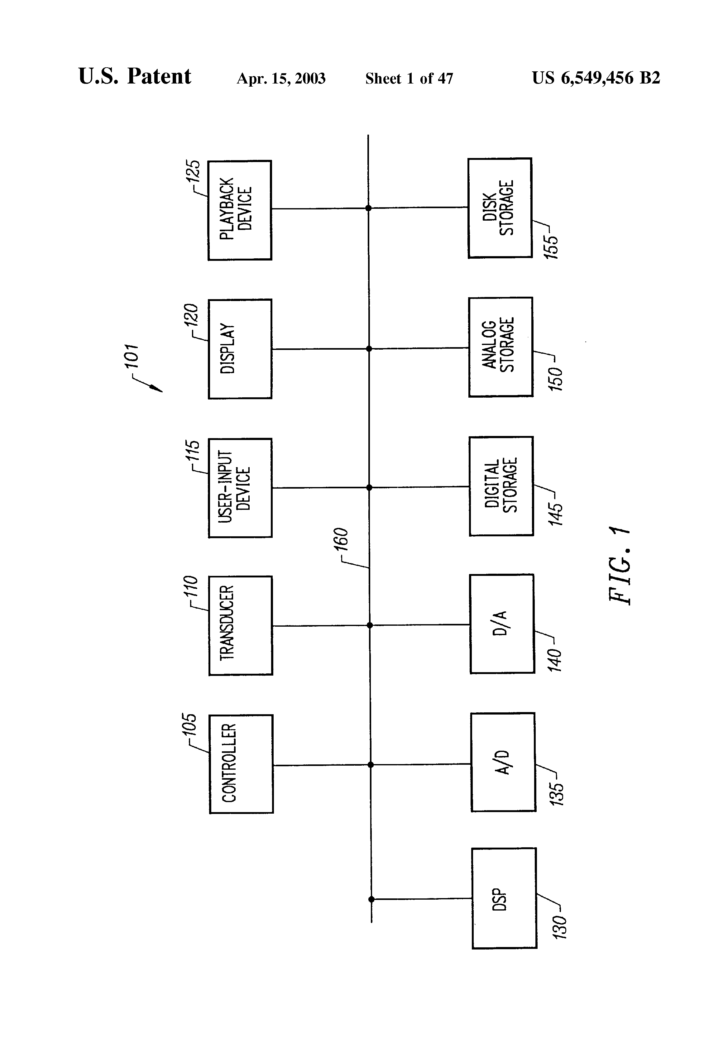Patent drawing from US 6,549,456, Integrated circuit with analog or multilevel storage cells and user-selectable sampling frequency