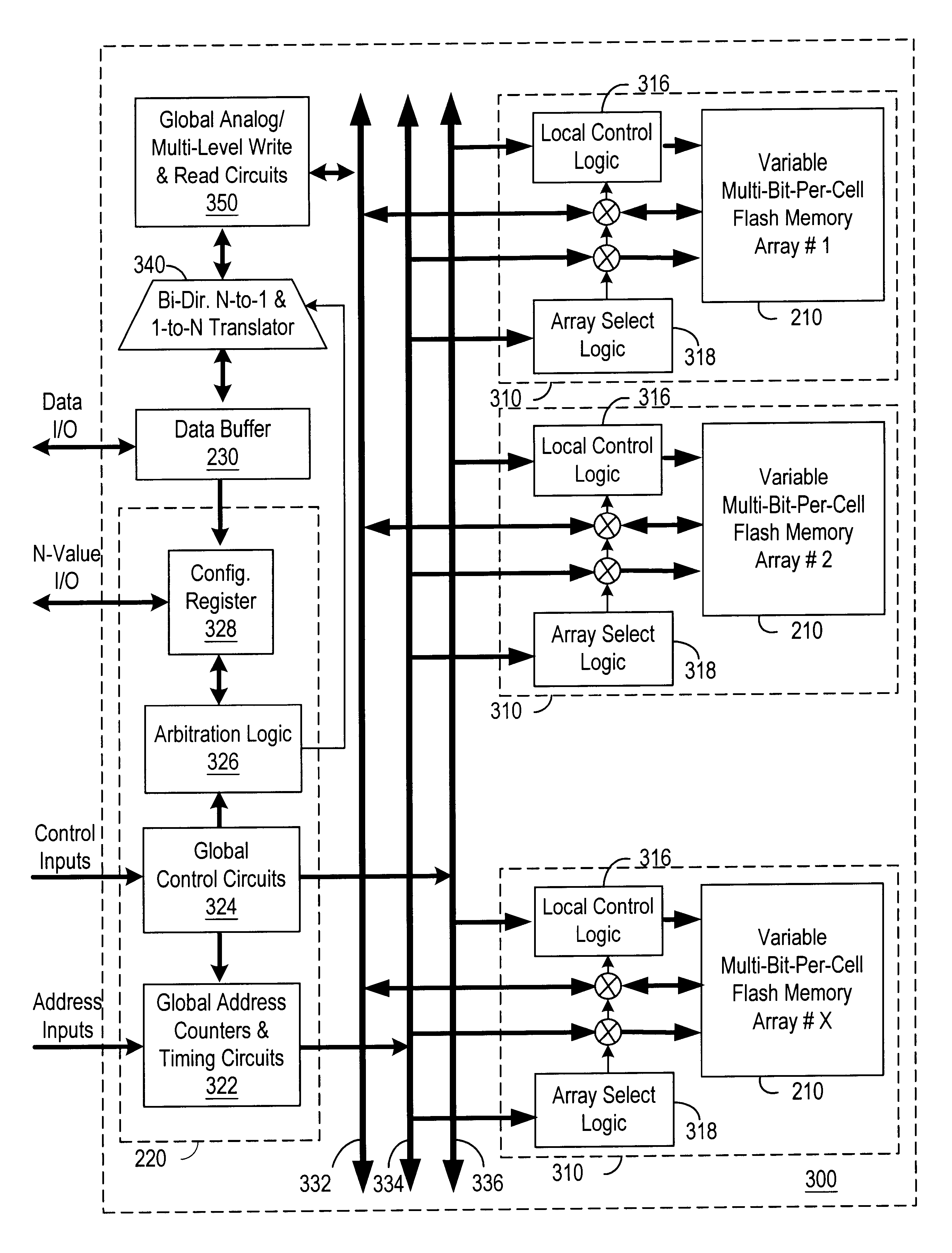 Patent drawing from US 6,558,967, Multi-bit-per-cell memory system with numbers of bits per cell set by testing of memory units