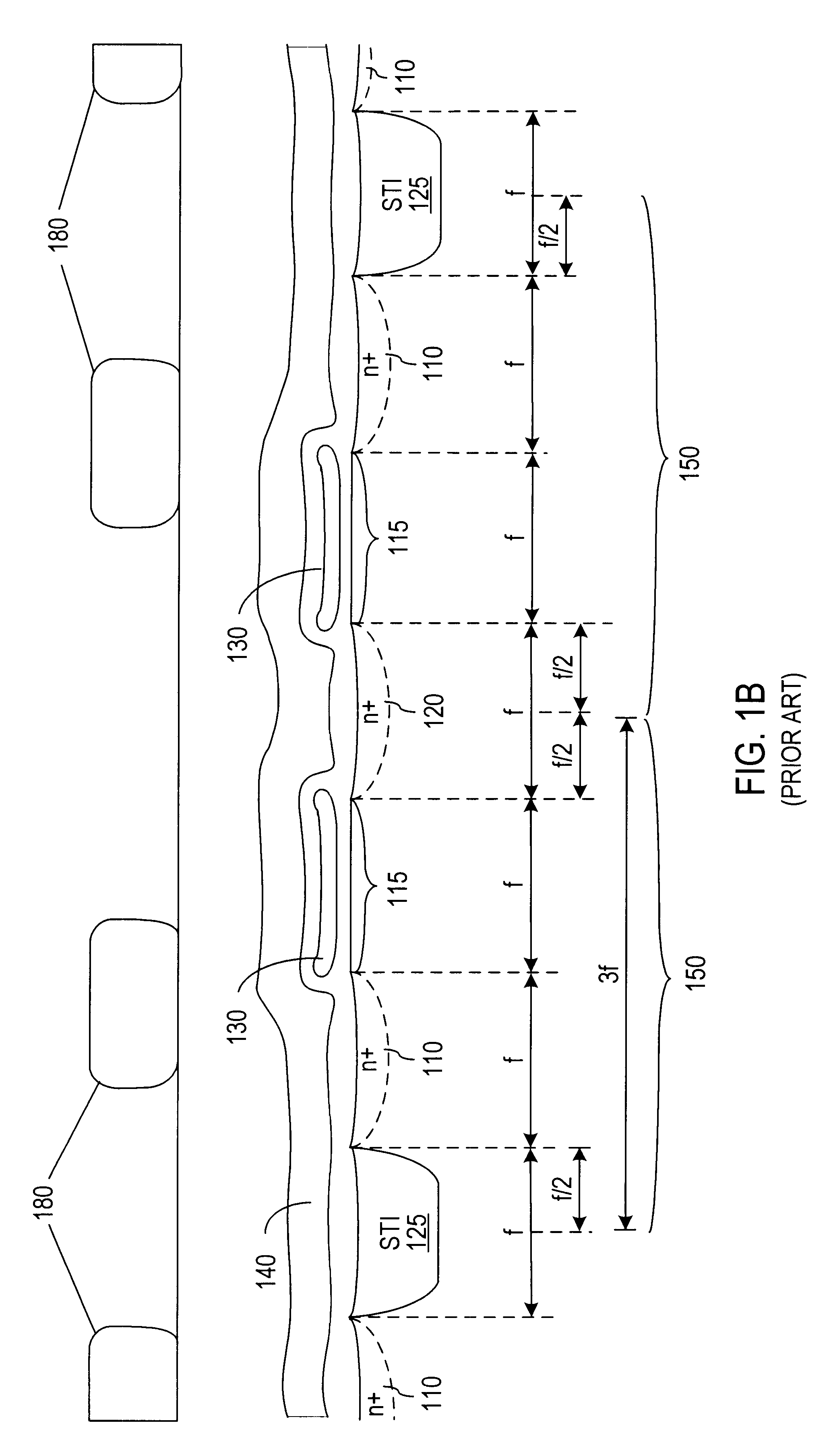 Patent drawing from US 6,570,810, Contactless flash memory with buried diffusion bit/virtual ground lines