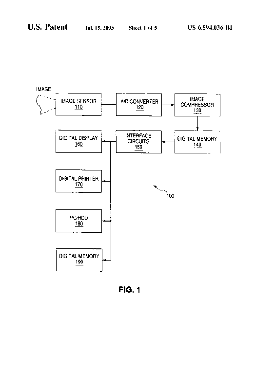 Patent drawing from US 6,594,036, Analog/multi-level memory for digital imaging