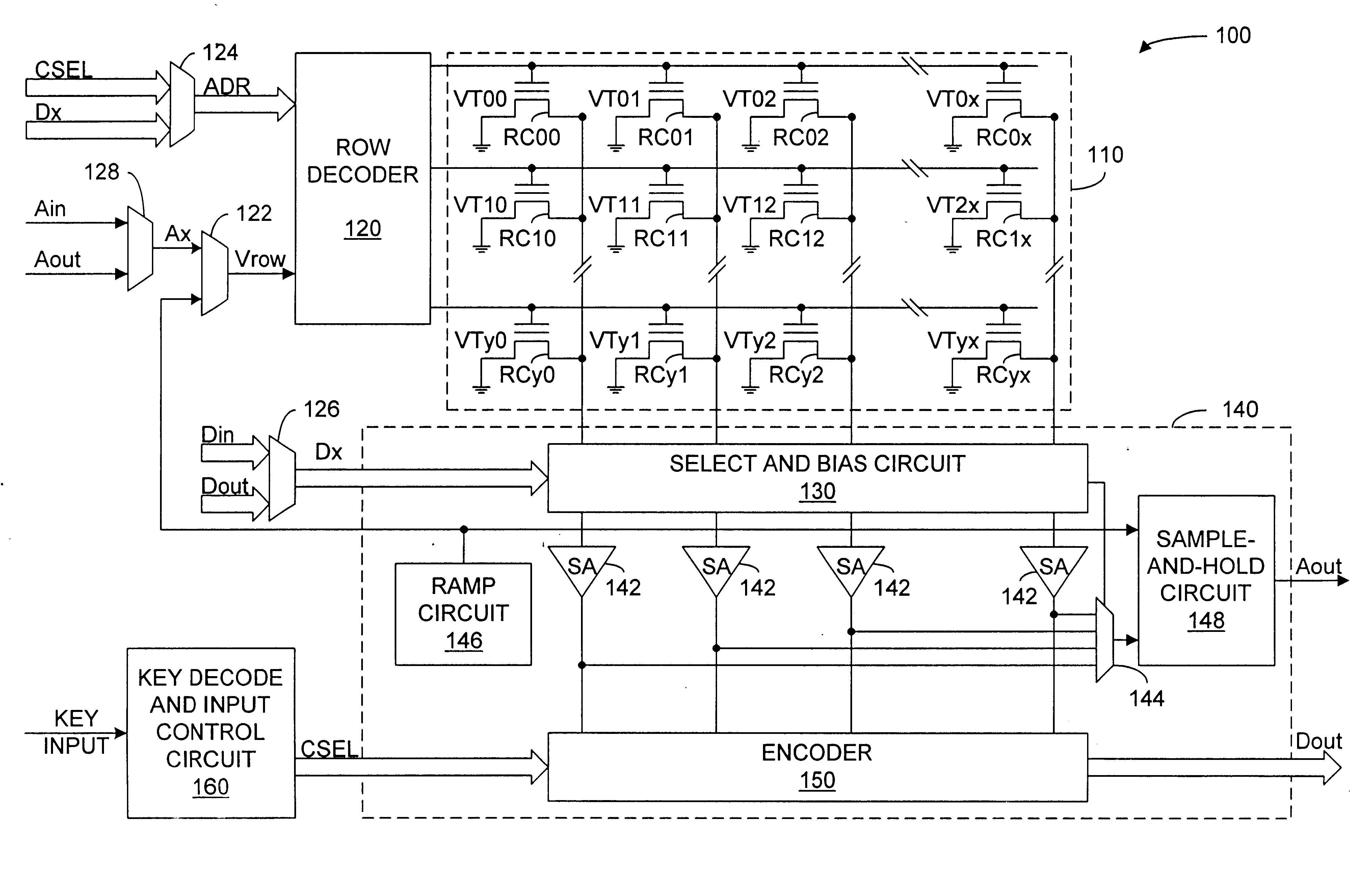 Patent drawing from US 6,624,773, Data encryption and signal scrambling using programmable data conversion arrays