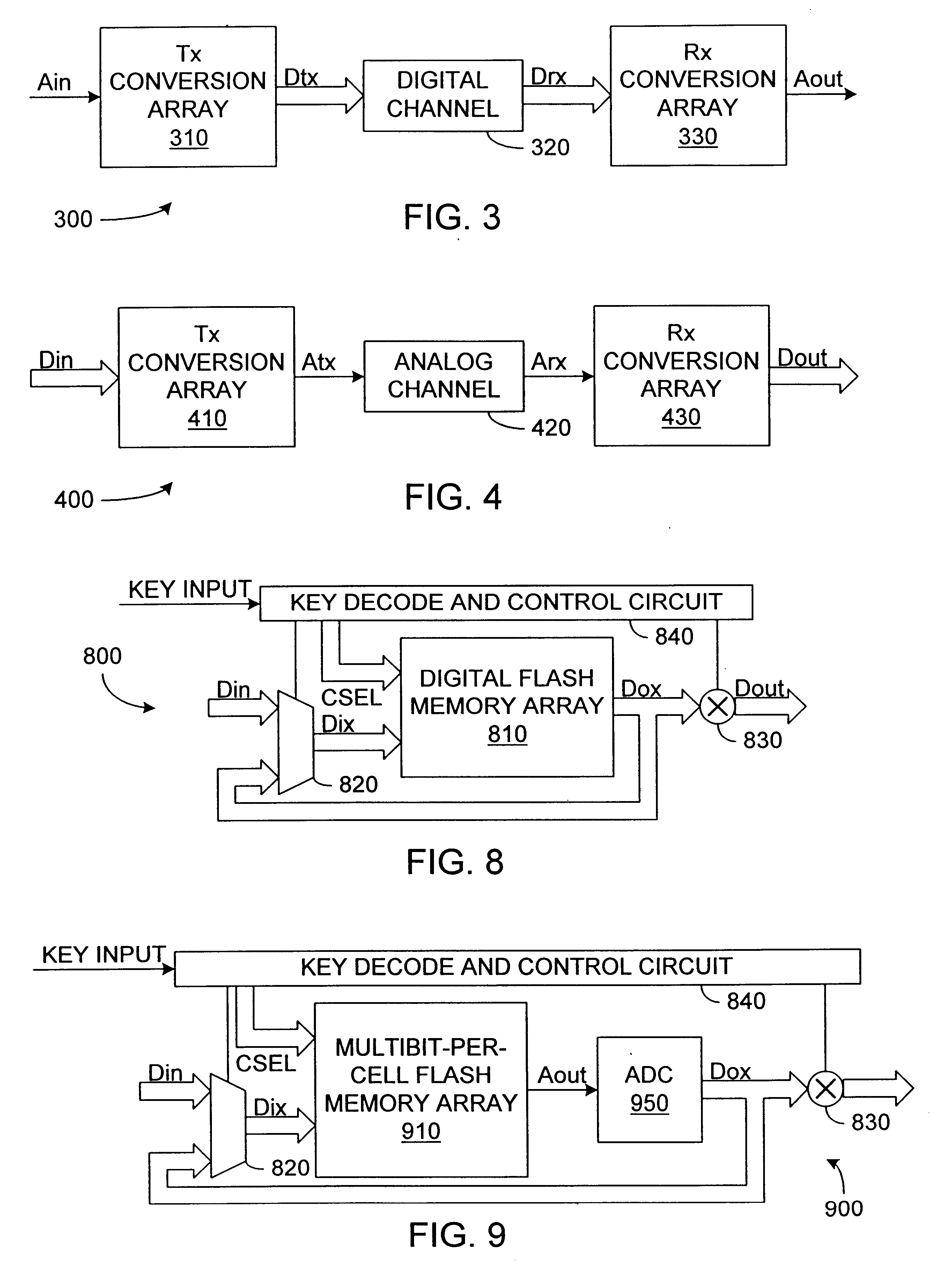 Patent drawing from US 6,624,773, Data encryption and signal scrambling using programmable data conversion arrays