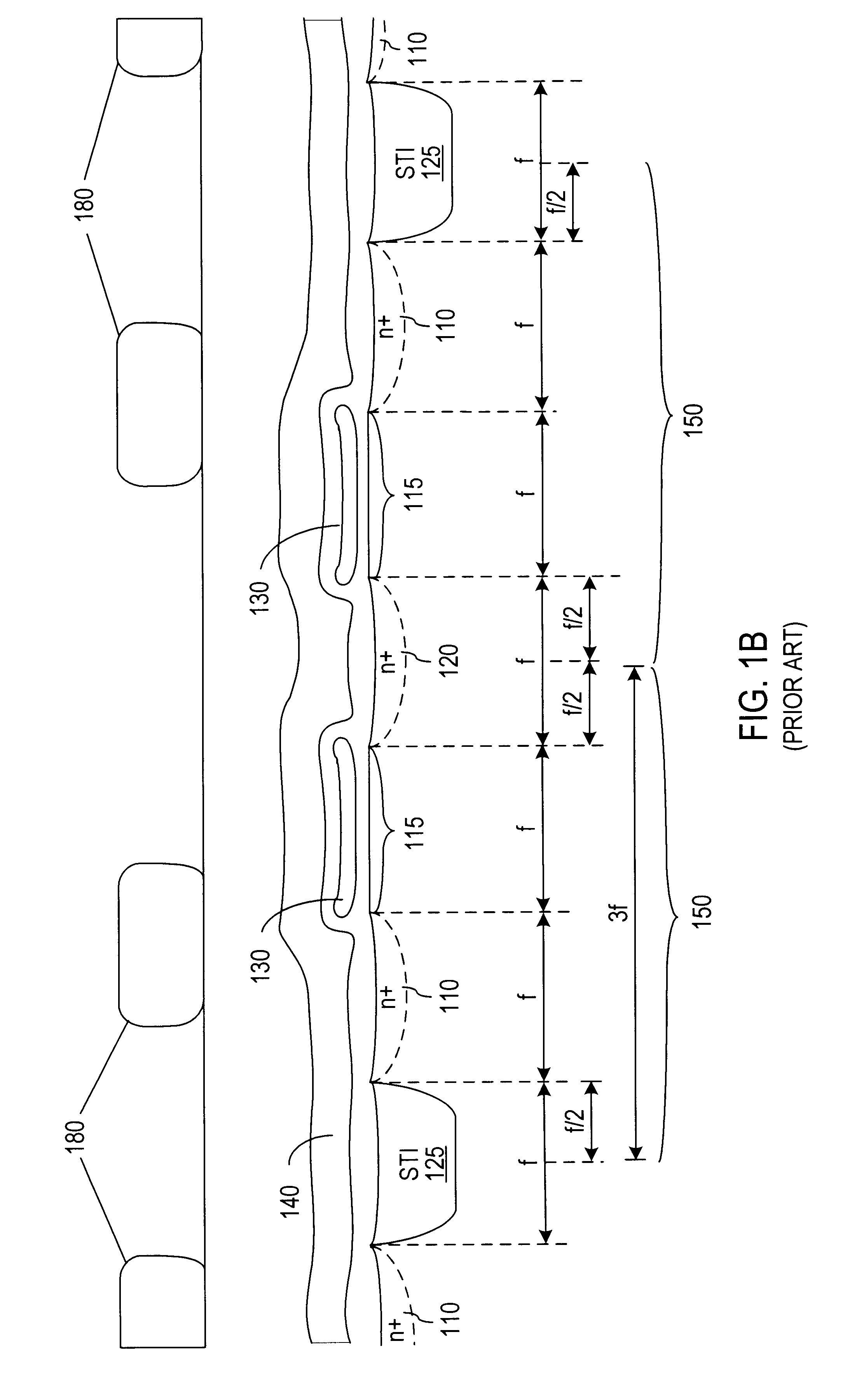 Patent drawing from US 6,731,539, Memory with offset bank select cells at opposite ends of buried diffusion lines