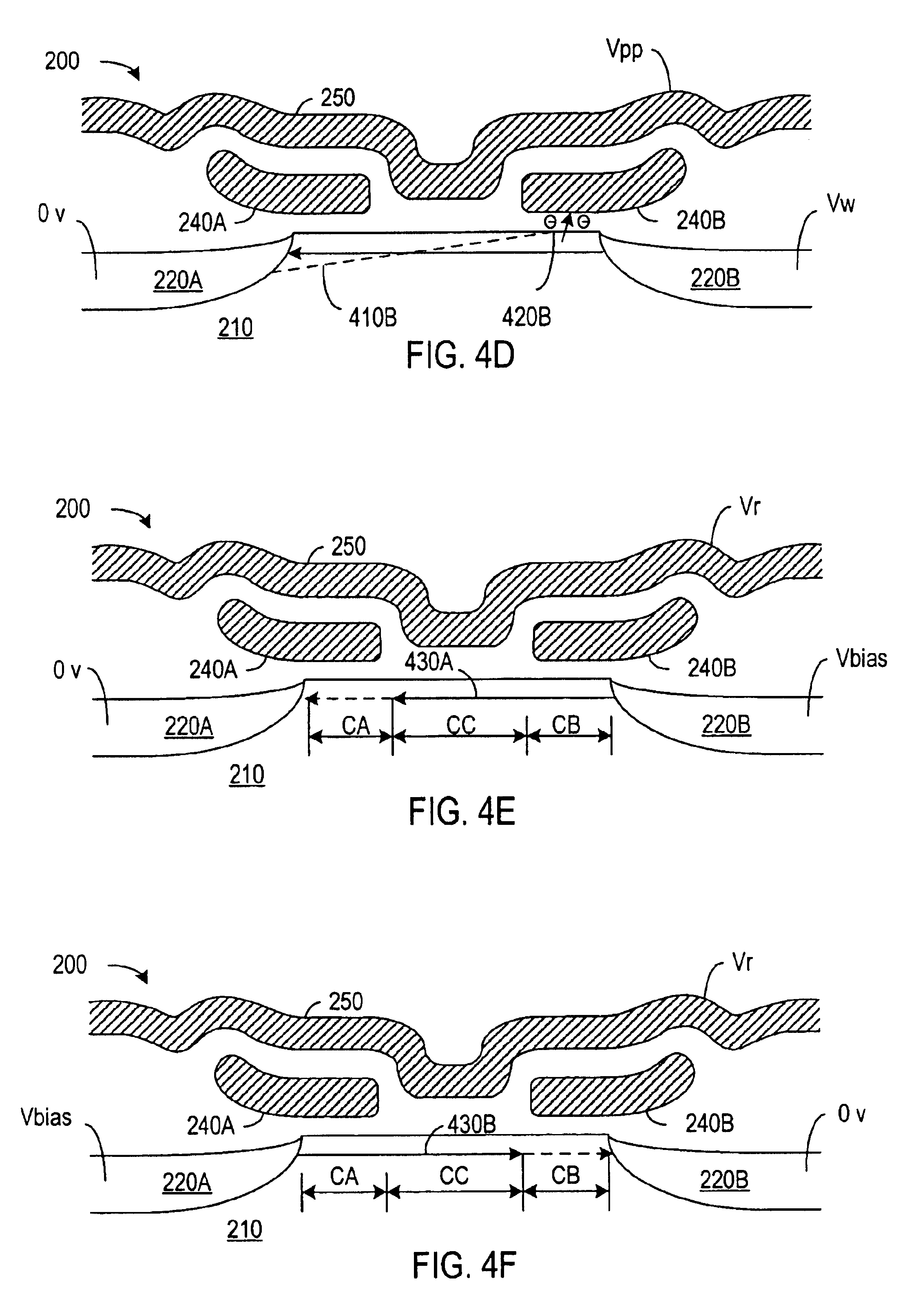 Patent drawing from US 6,826,084, Accessing individual storage nodes in a bi-directional nonvolatile memory cell