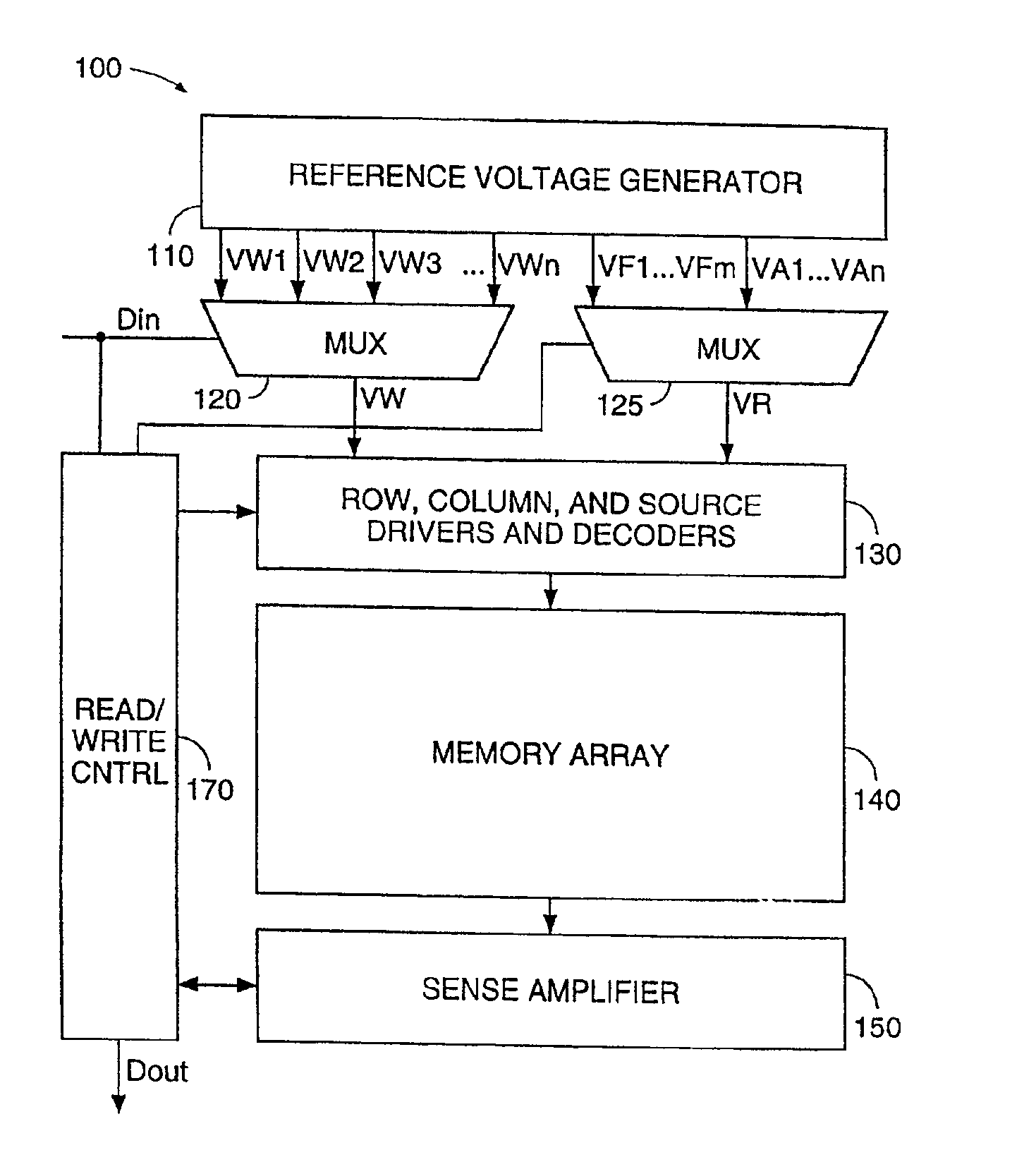 Patent drawing from US 6,898,117, Multi-bit-per-cell flash EEPROM memory with refresh