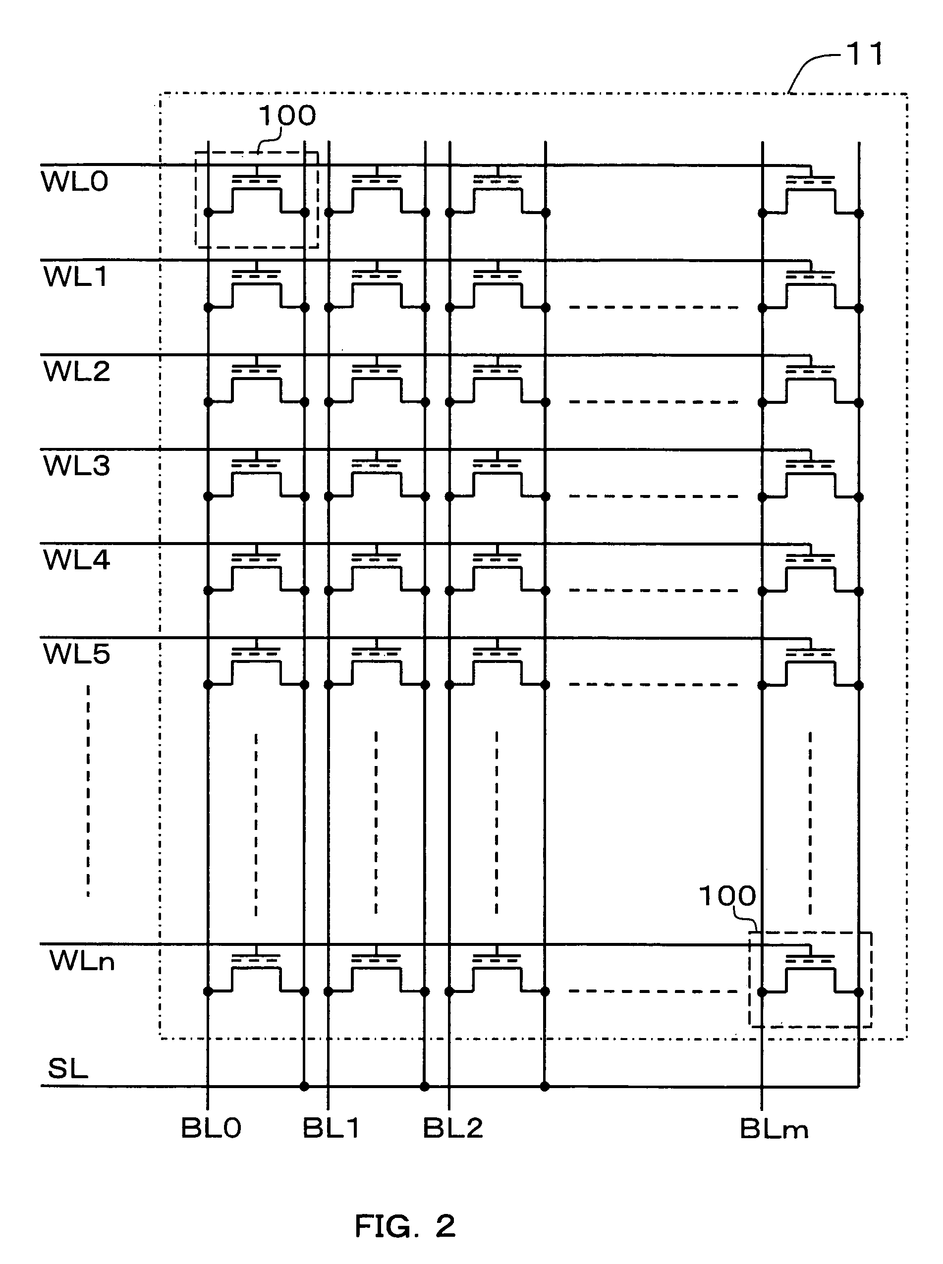 Patent drawing from US 6,937,520, Nonvolatile semiconductor memory device