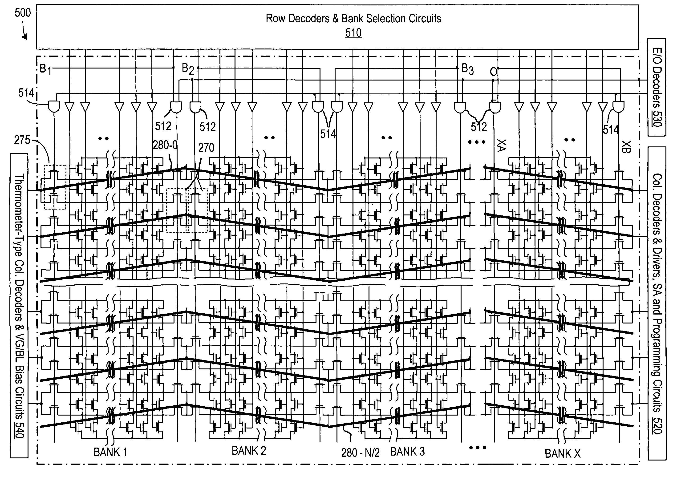 Patent drawing from US 7,061,801, Contactless bidirectional nonvolatile memory
