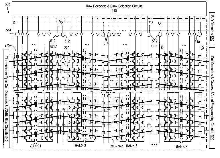 Patent drawing from US 7,061,801, Contactless bidirectional nonvolatile memory