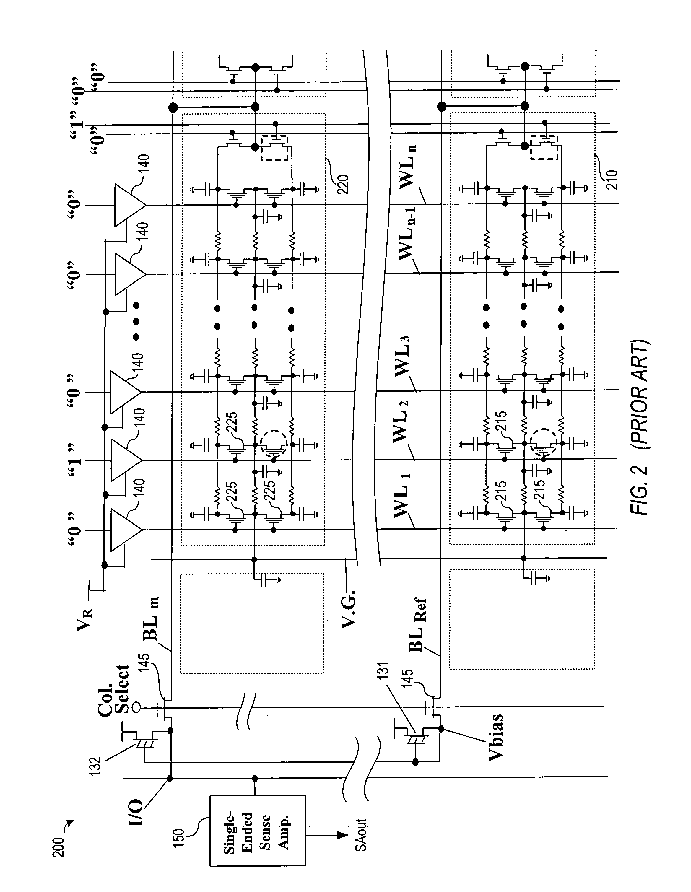 Patent drawing from US 7,099,188, Bit line reference circuits for binary and multiple-bit-per-cell memories