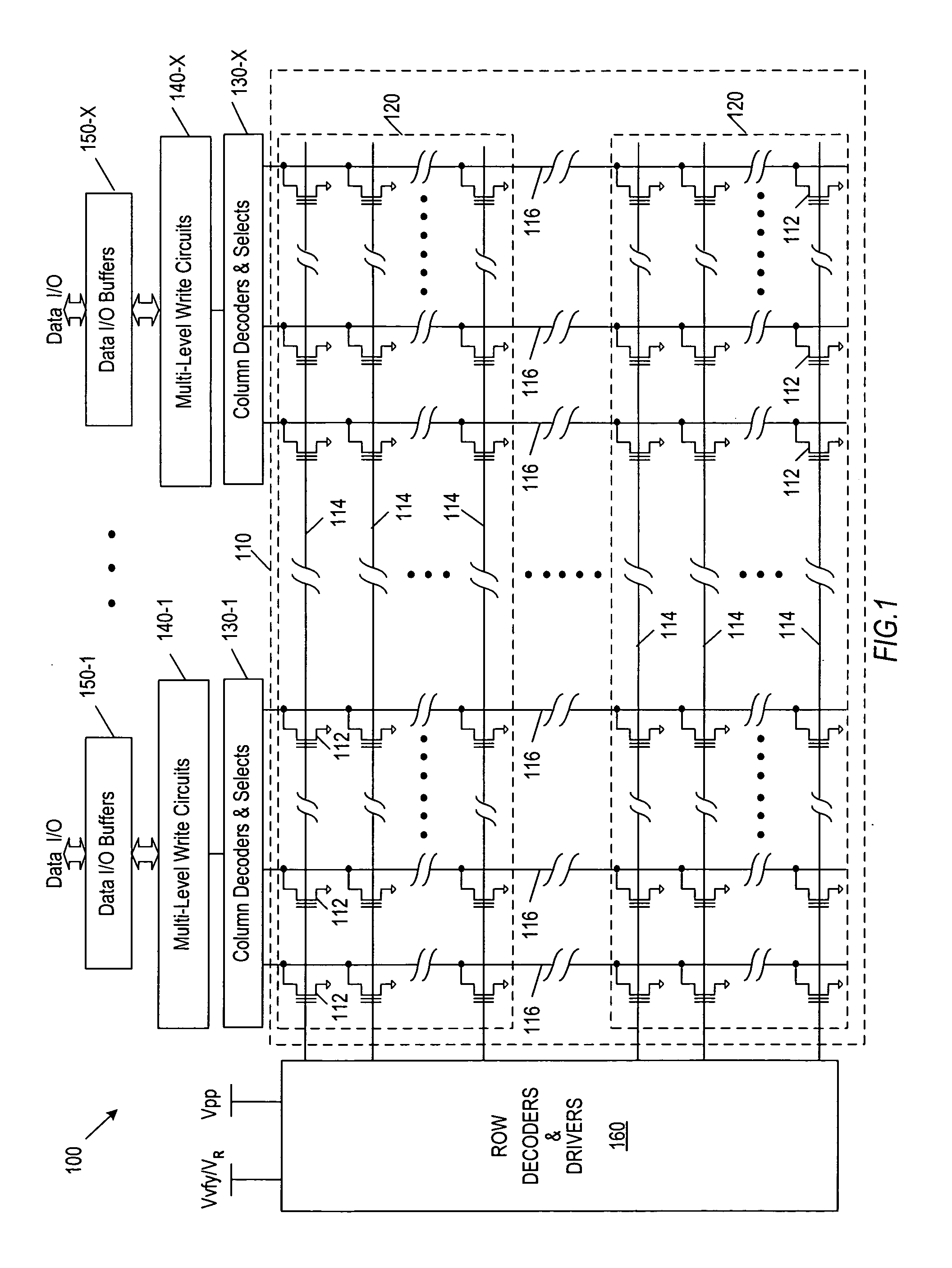 Patent drawing from US 7,139,192, Programming of multi-level memory cells on a continuous word line