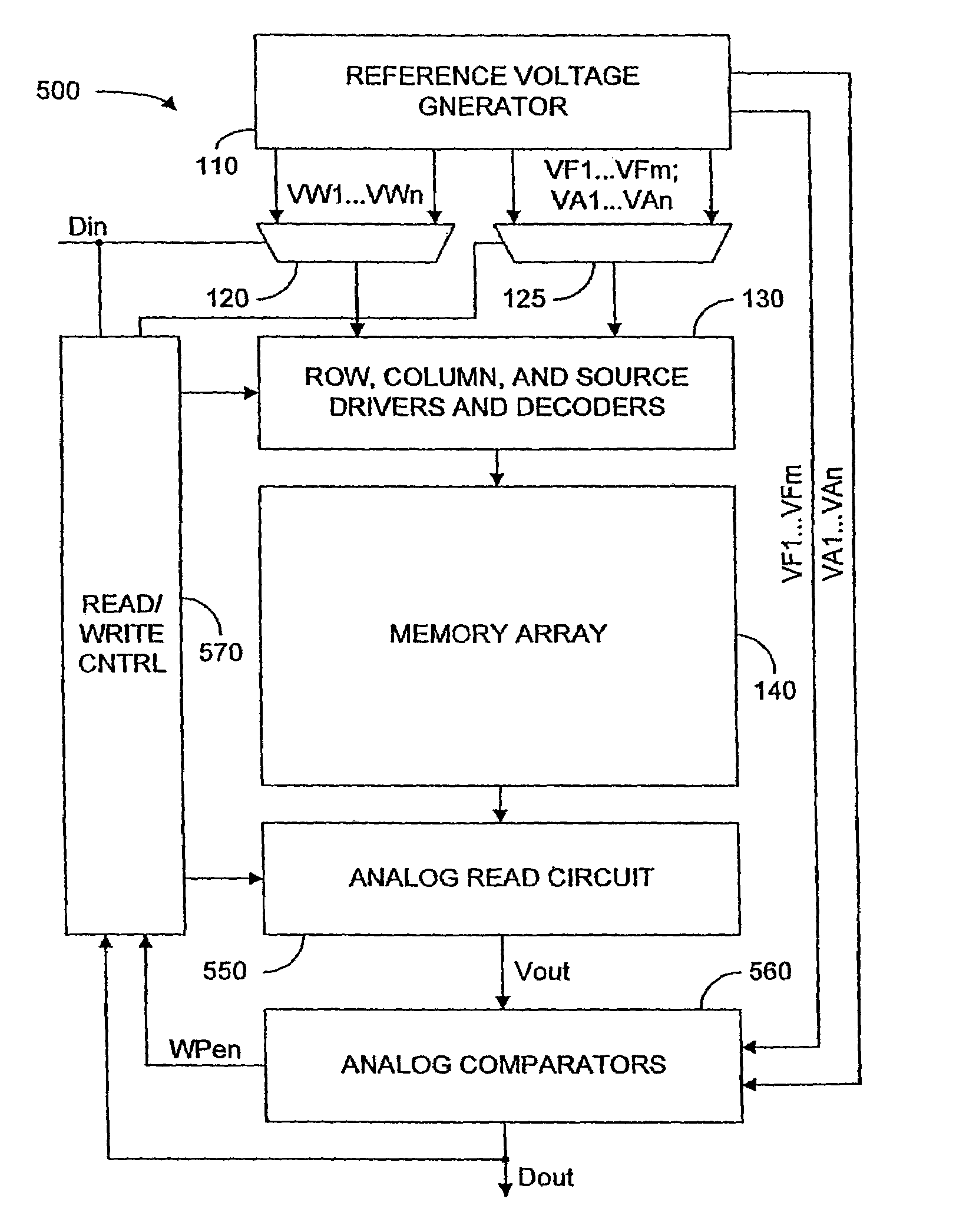 Patent drawing from US 7,170,781, Multi-bit-per-cell flash EEPROM memory with refresh