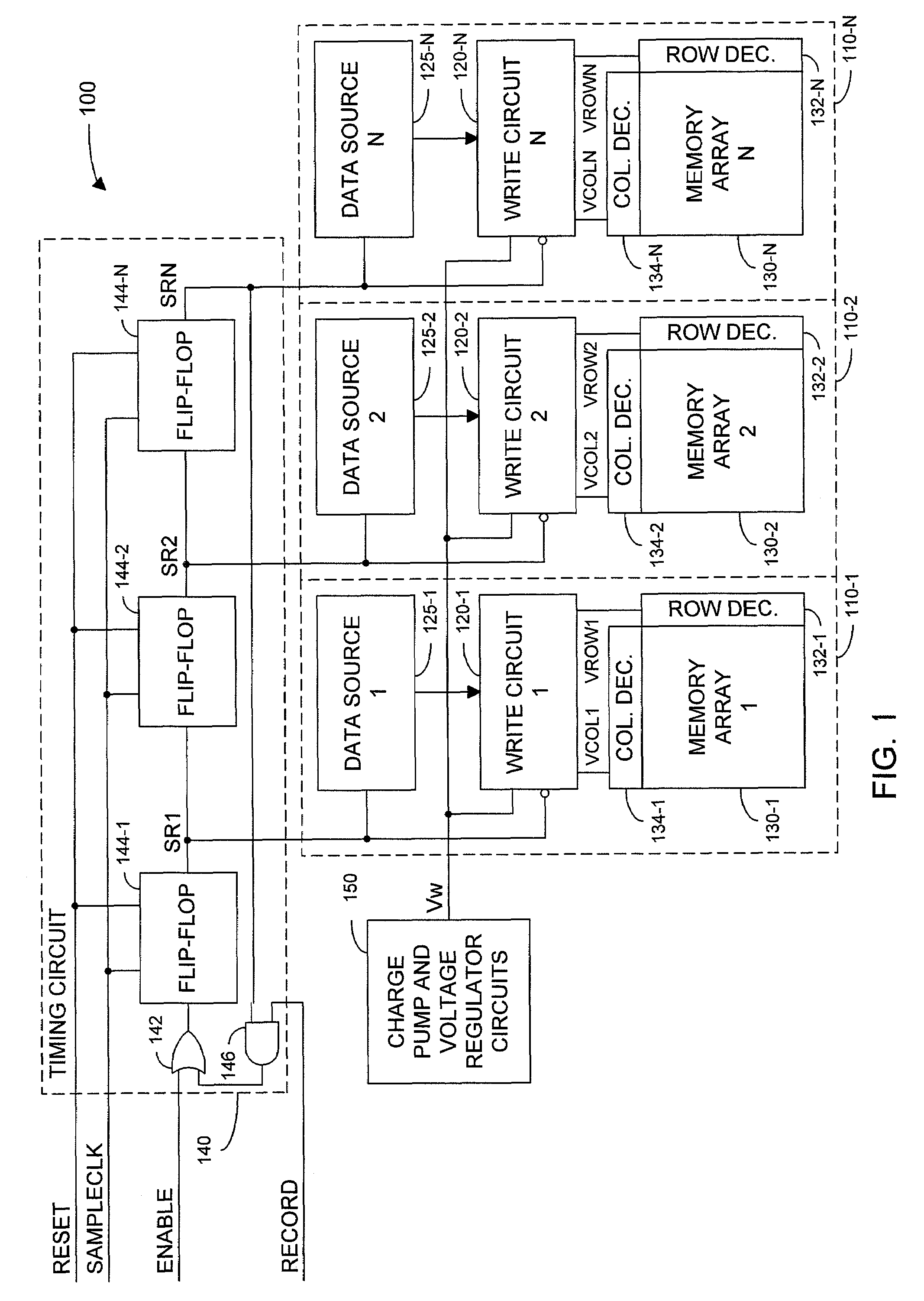 Patent drawing from US 7,349,255, High data rate write process for non-volatile flash memories