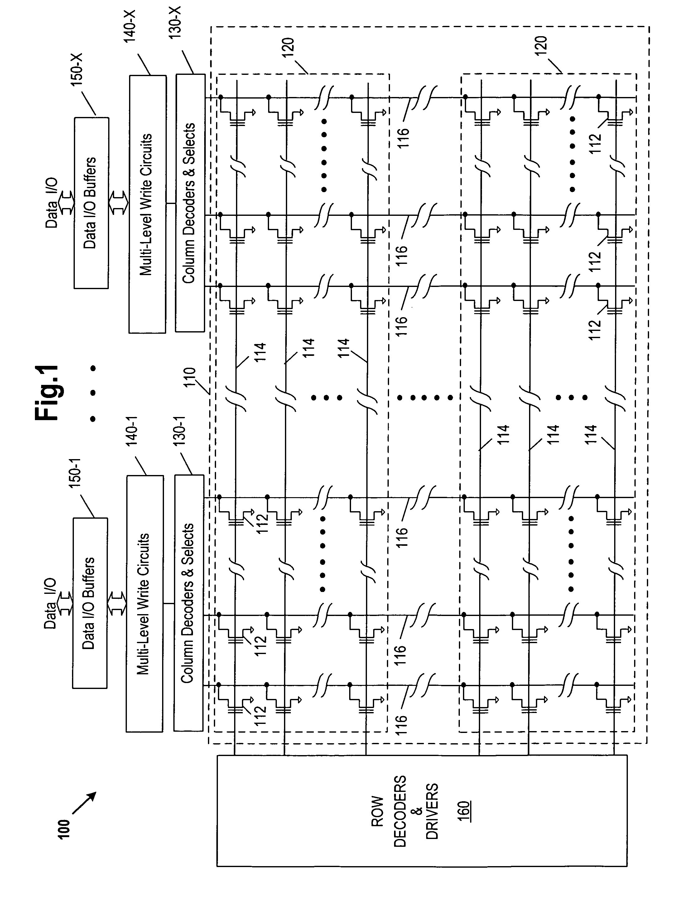 Patent drawing from US 7,426,138, Parallel programming of multiple-bit-per-cell memory cells by controlling program pulsewidth and programming voltage