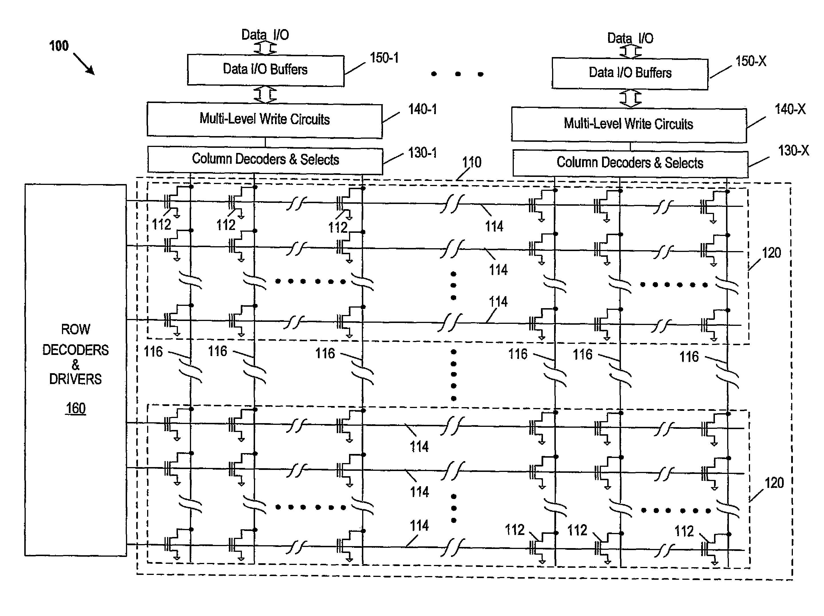 Patent drawing from US 7,808,820, Parallel programming of multiple-bit-per-cell memory cells by controlling program pulsewidth and programming voltage