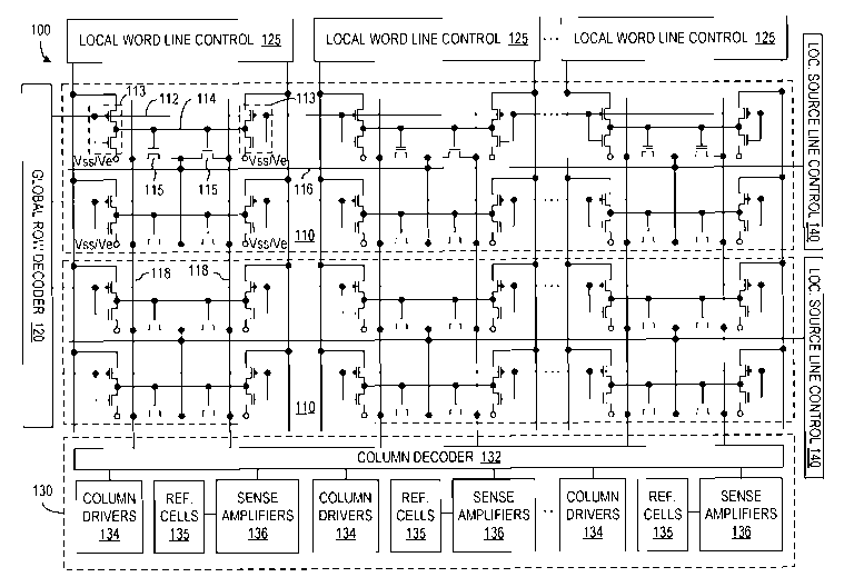 Patent drawing from US 9,576,647, Parallel programming of nonvolatile memory cells